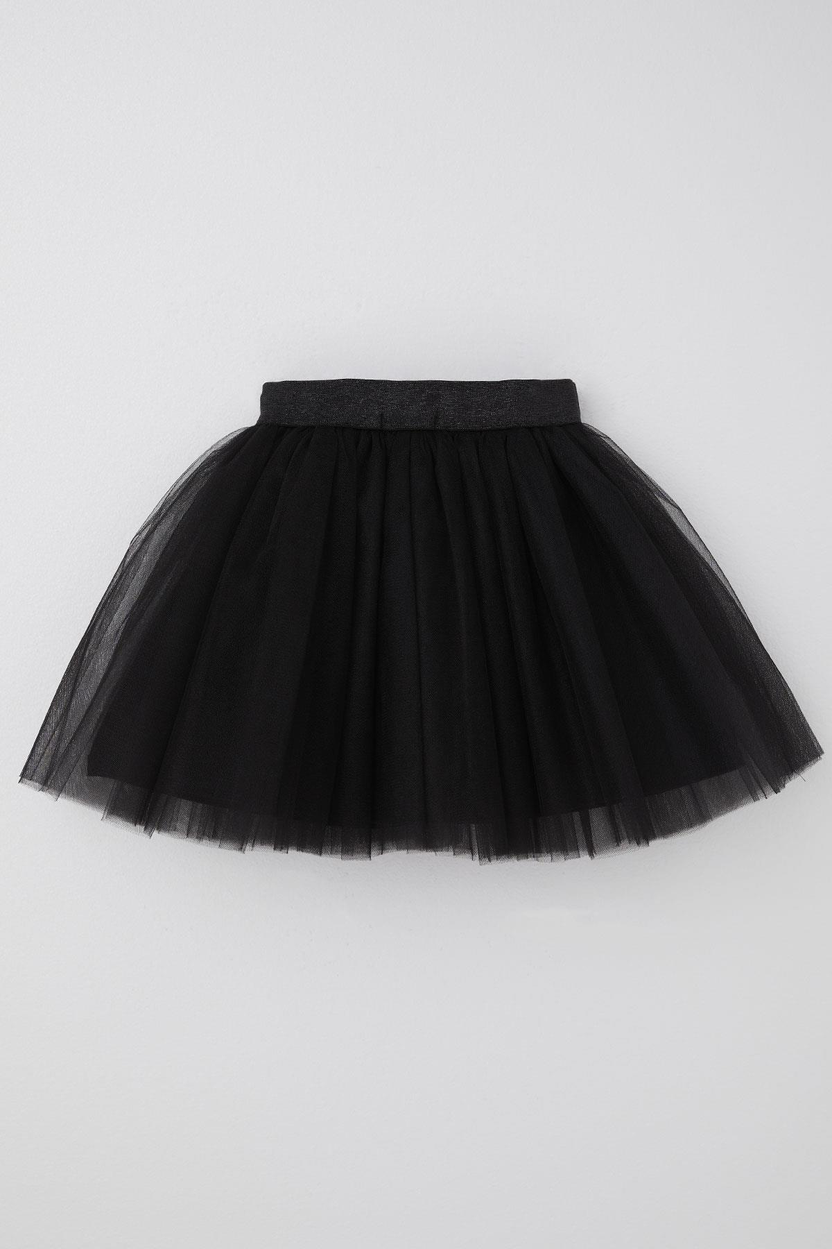 Breeze Kız Çocuk Tütü Etek Simli Beli Lastikli Siyah (5-10 Yaş)