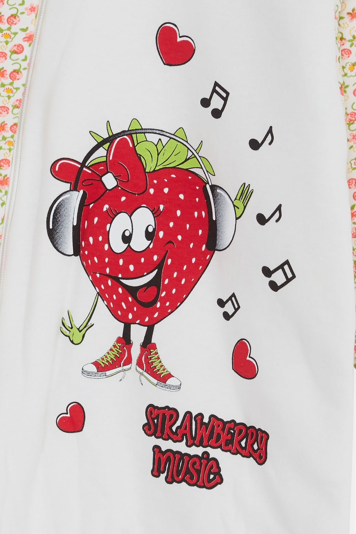Breeze Kız Çocuk Uyku Tulumu Eğlenceli Çilek Desenli Ekru (4-6 Yaş)