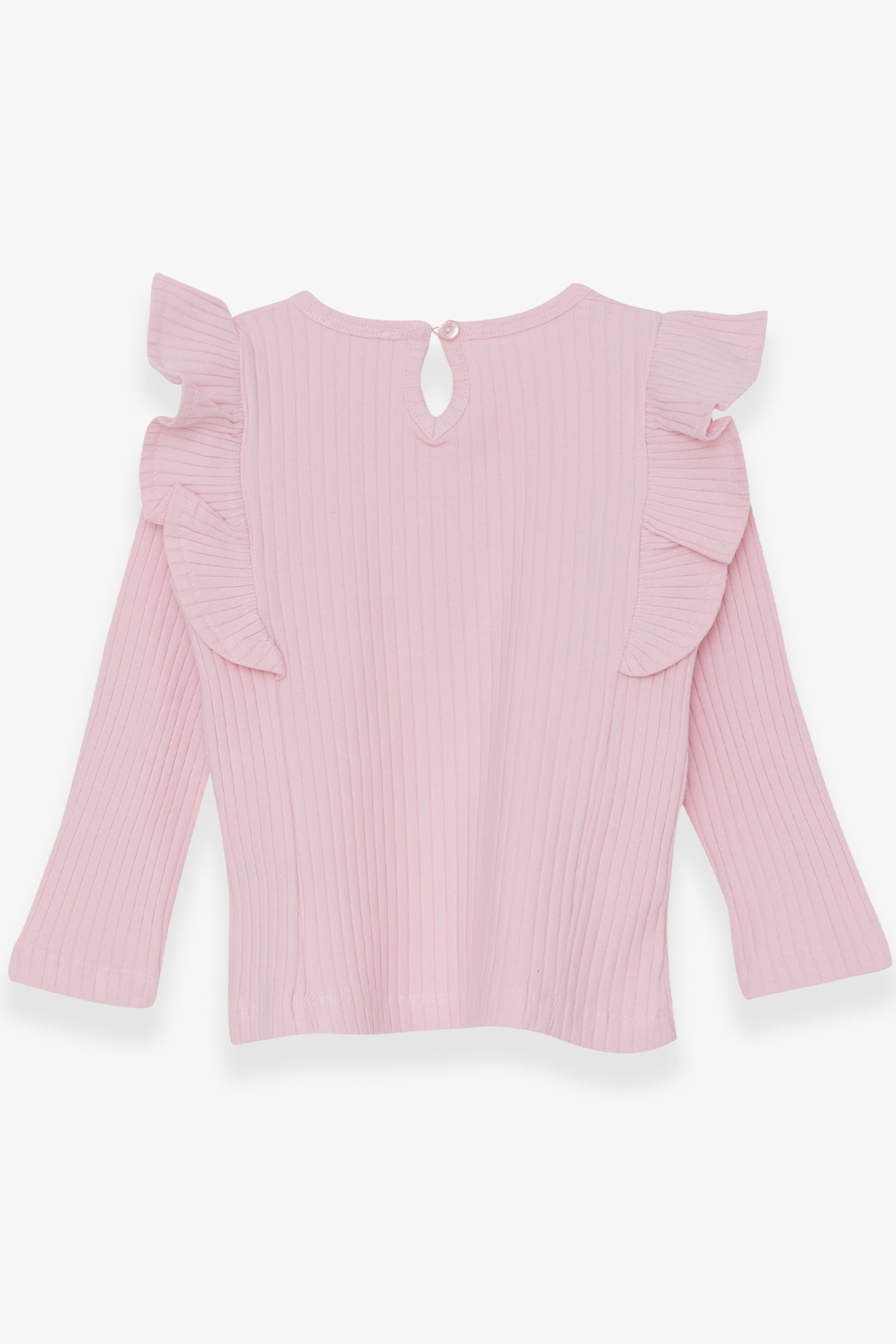 Breeze Kız Çocuk Uzun Kollu Bluz Omuzu Fırfırlı Pudra (1.5-5 Yaş)