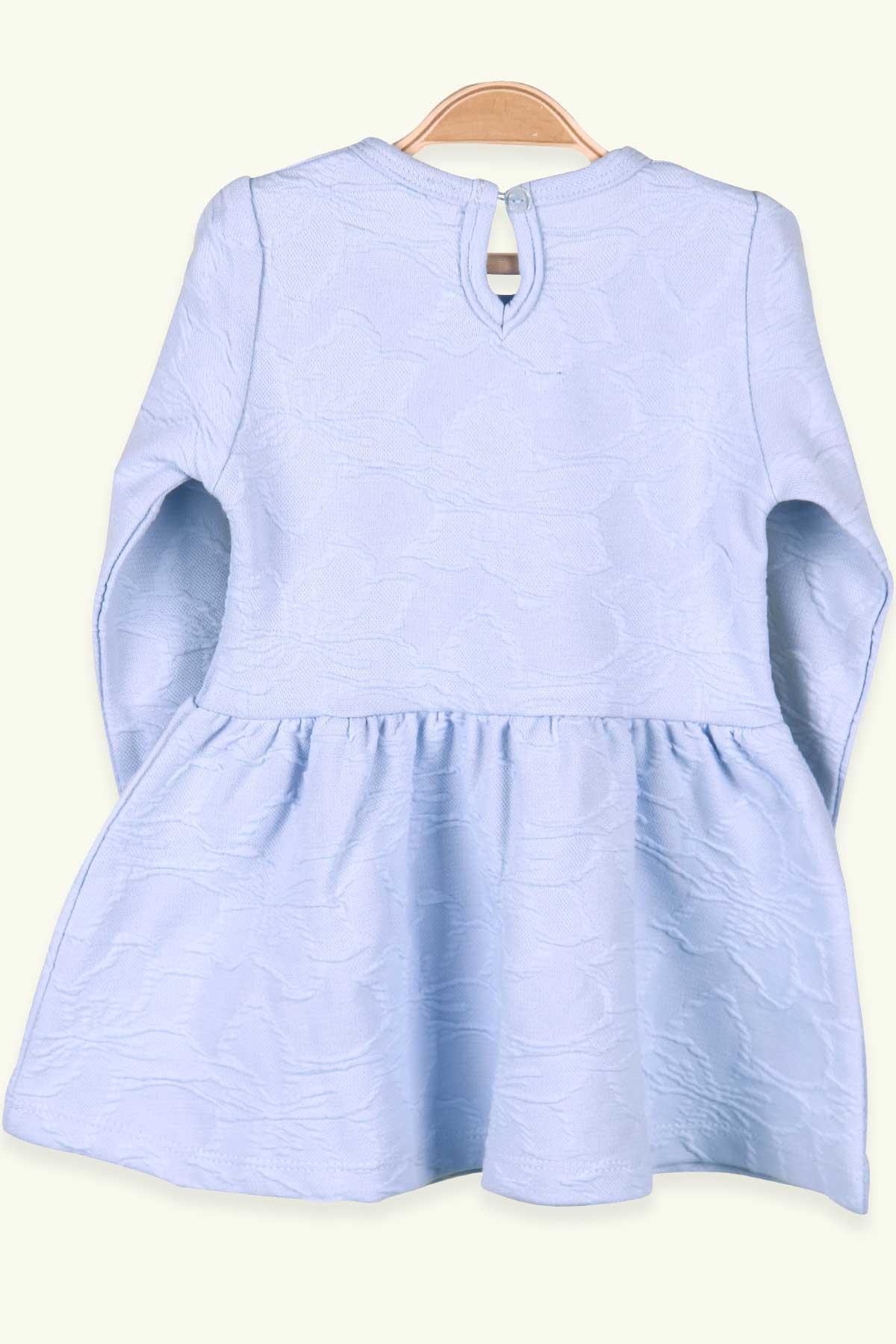 Breeze Kız Çocuk Uzun Kollu Elbise Basic Bebe Mavisi (1.5-5 Yaş)