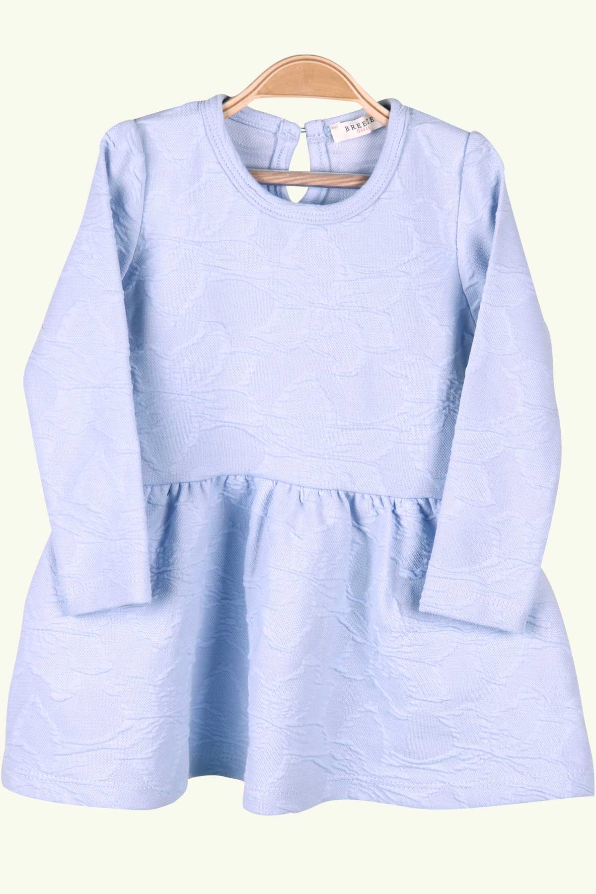 Breeze Kız Çocuk Uzun Kollu Elbise Basic Bebe Mavisi (1.5-5 Yaş)