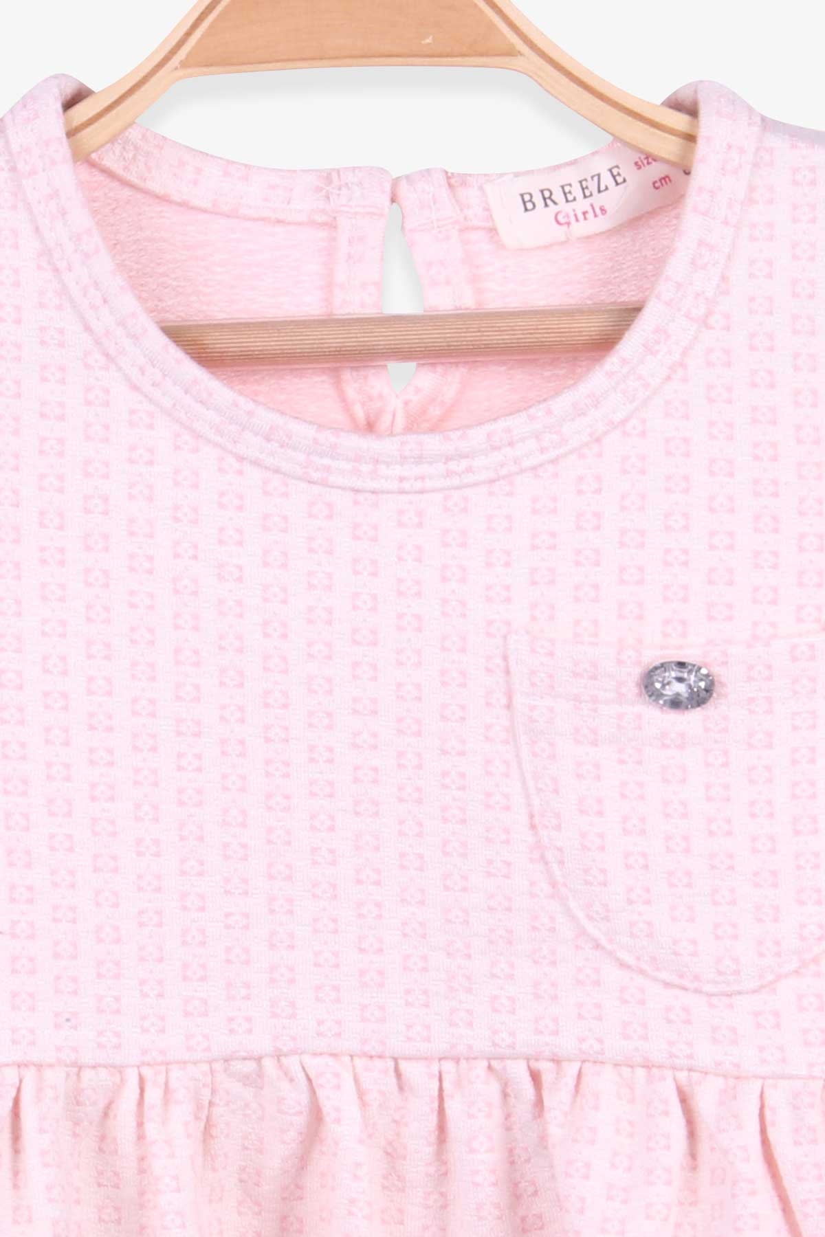 Breeze Kız Çocuk Uzun Kollu Elbise Desenli Pembe (1.5-5 Yaş)