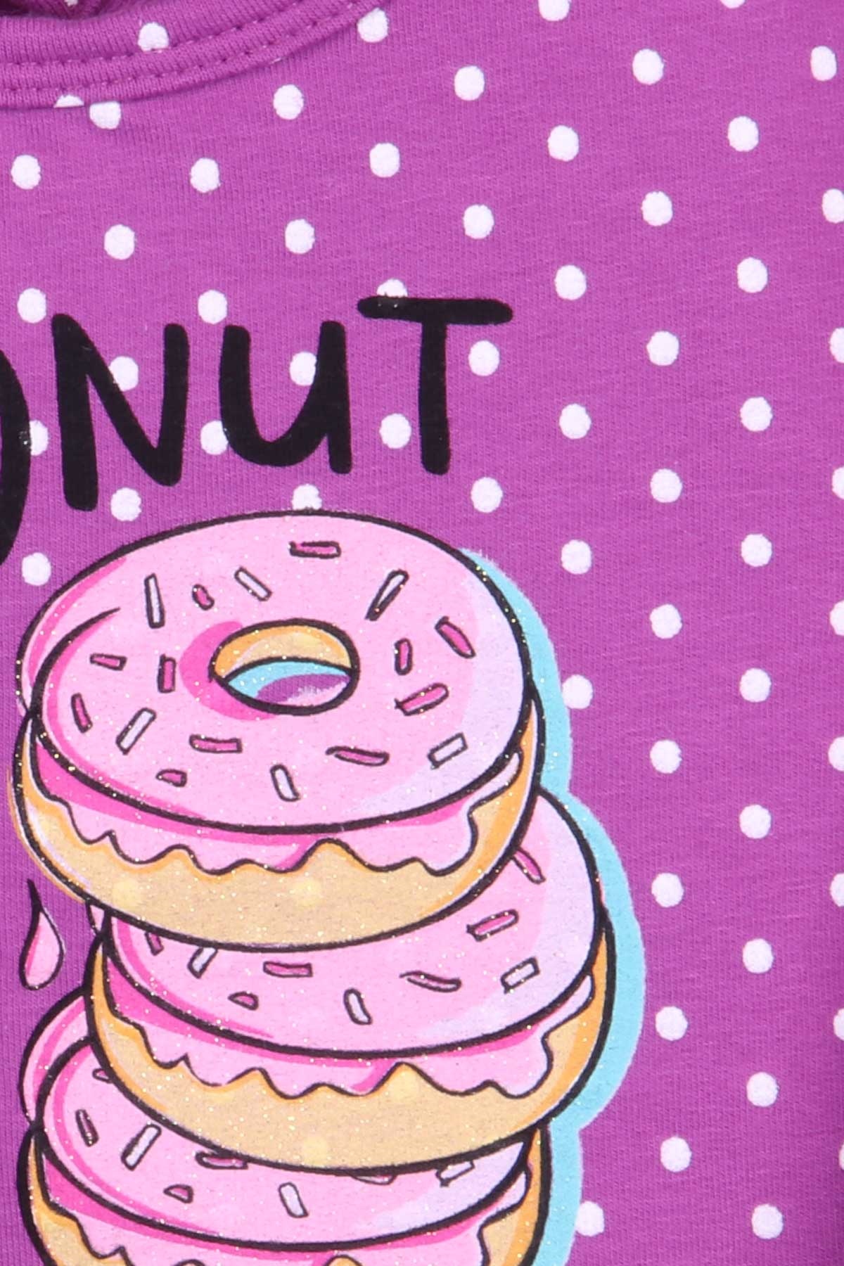 Breeze Kız Çocuk Uzun Kollu Elbise Puantiyeli Mor (3-7 Yaş)