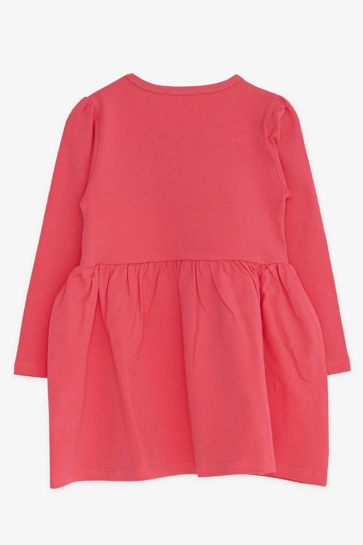 Breeze Kız Çocuk Uzun Kollu Elbise Tavşan Nakışlı Mercan (2-5 Yaş)