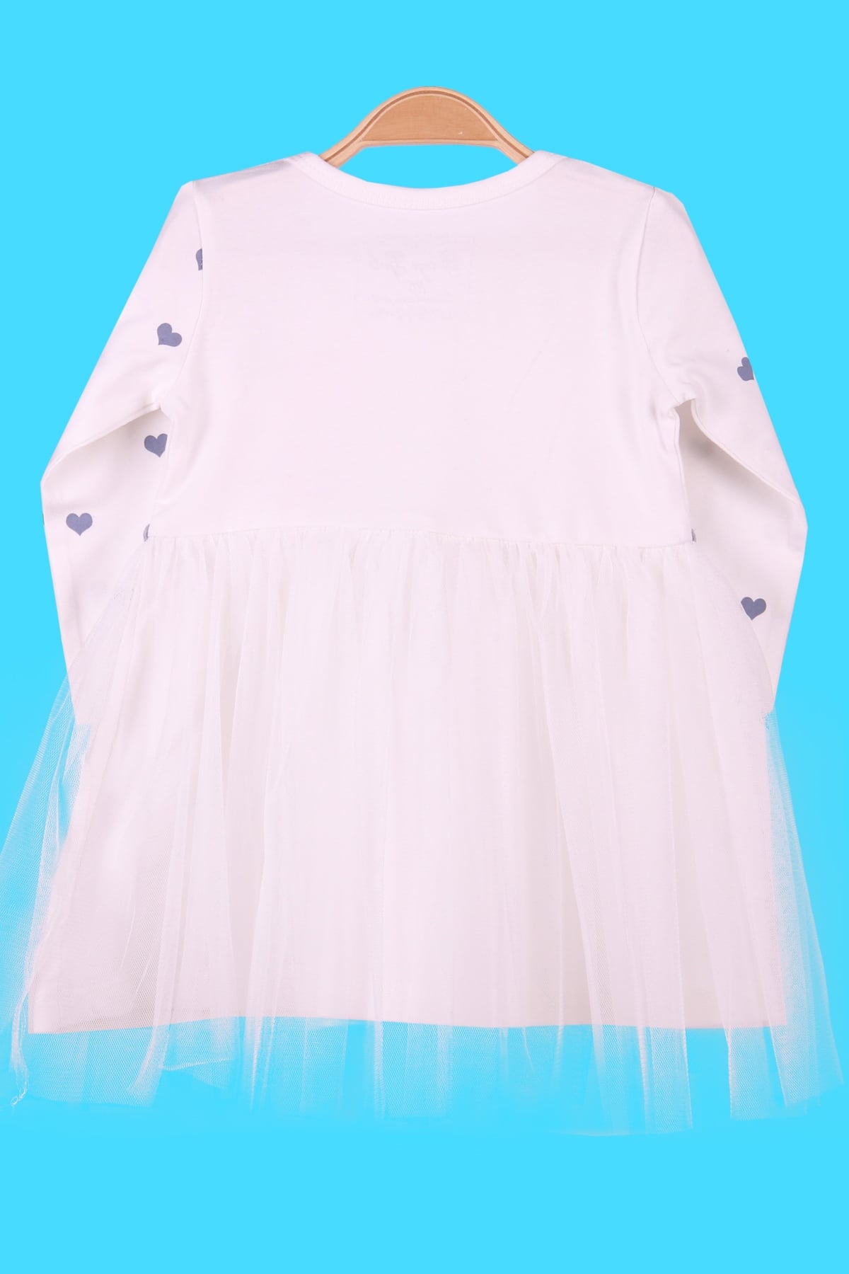 Breeze Kız Çocuk Uzun Kollu Elbise Tavşan Nakışlı Tüllü Ekru (1.5-5 Yaş)