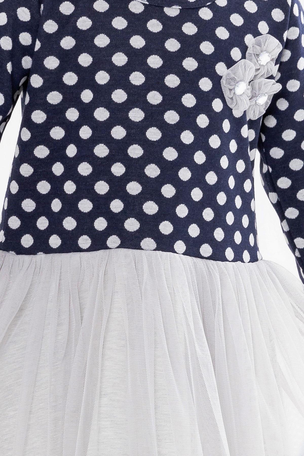 Breeze Kız Çocuk Uzun Kollu Elbise Tüllü Fiyonklu Lacivert (1.5-5 Yaş)