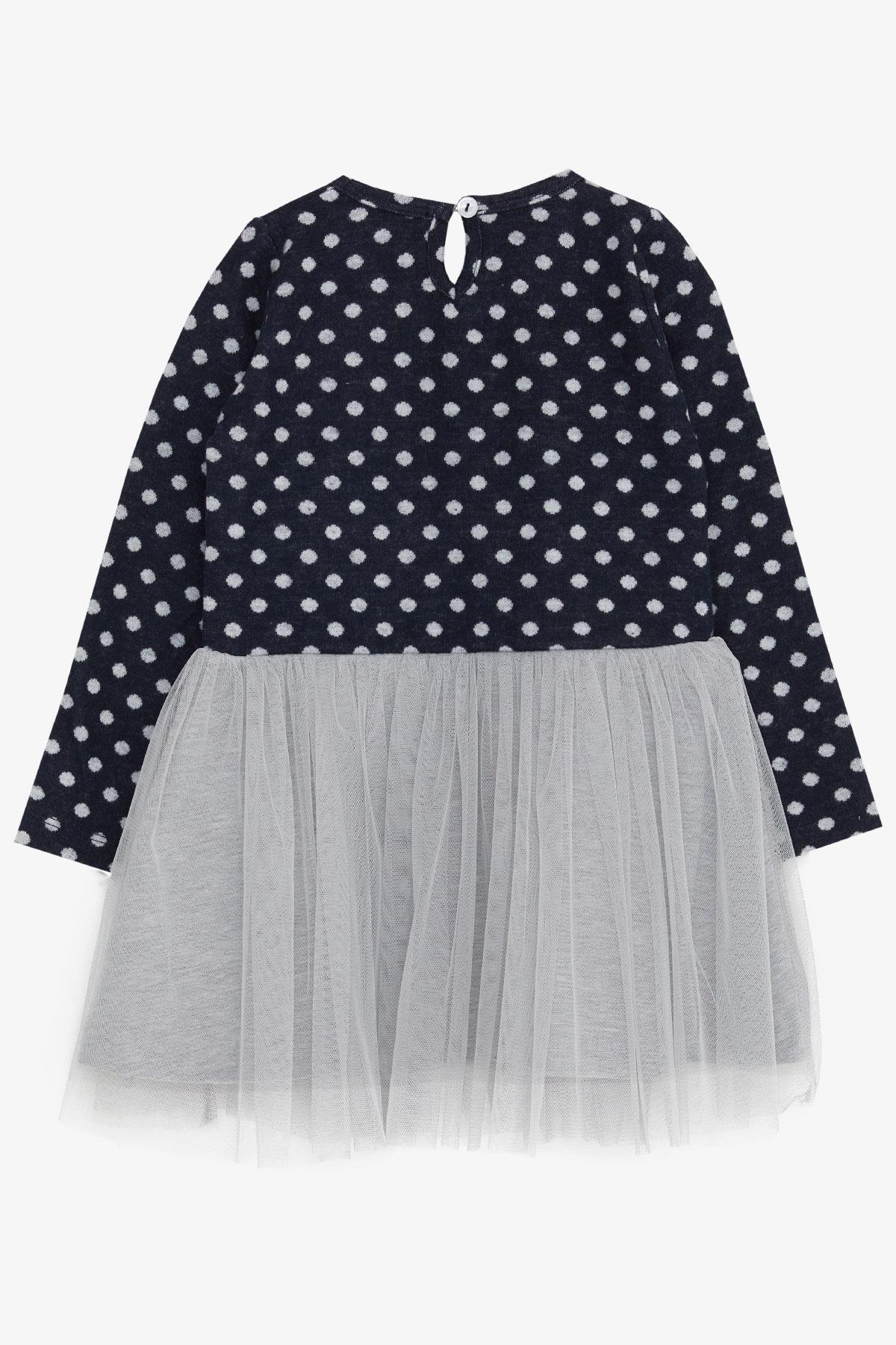 Breeze Kız Çocuk Uzun Kollu Elbise Tüllü Fiyonklu Lacivert (1.5-5 Yaş)