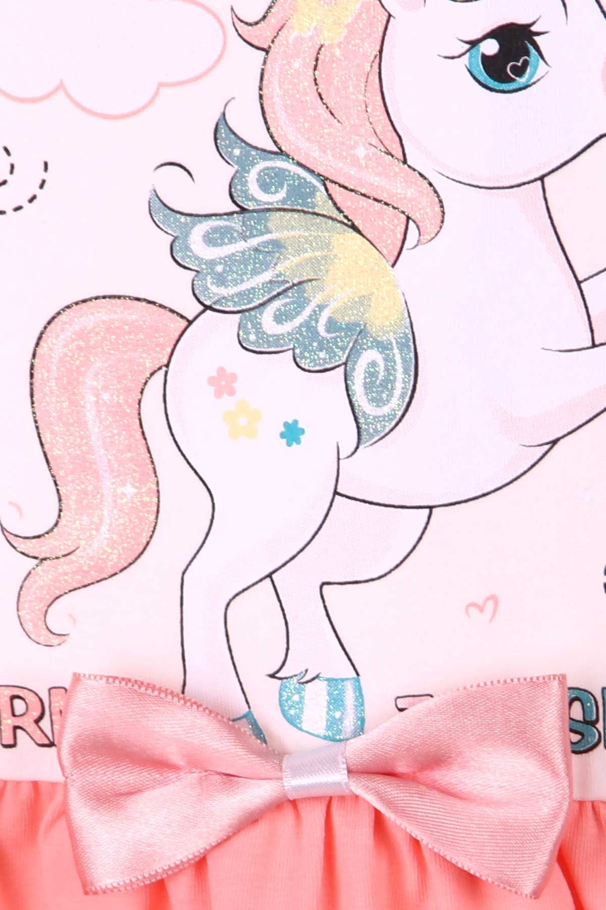 Breeze Kız Çocuk Uzun Kollu Elbise Unicorn Ekru (2-5 Yaş)