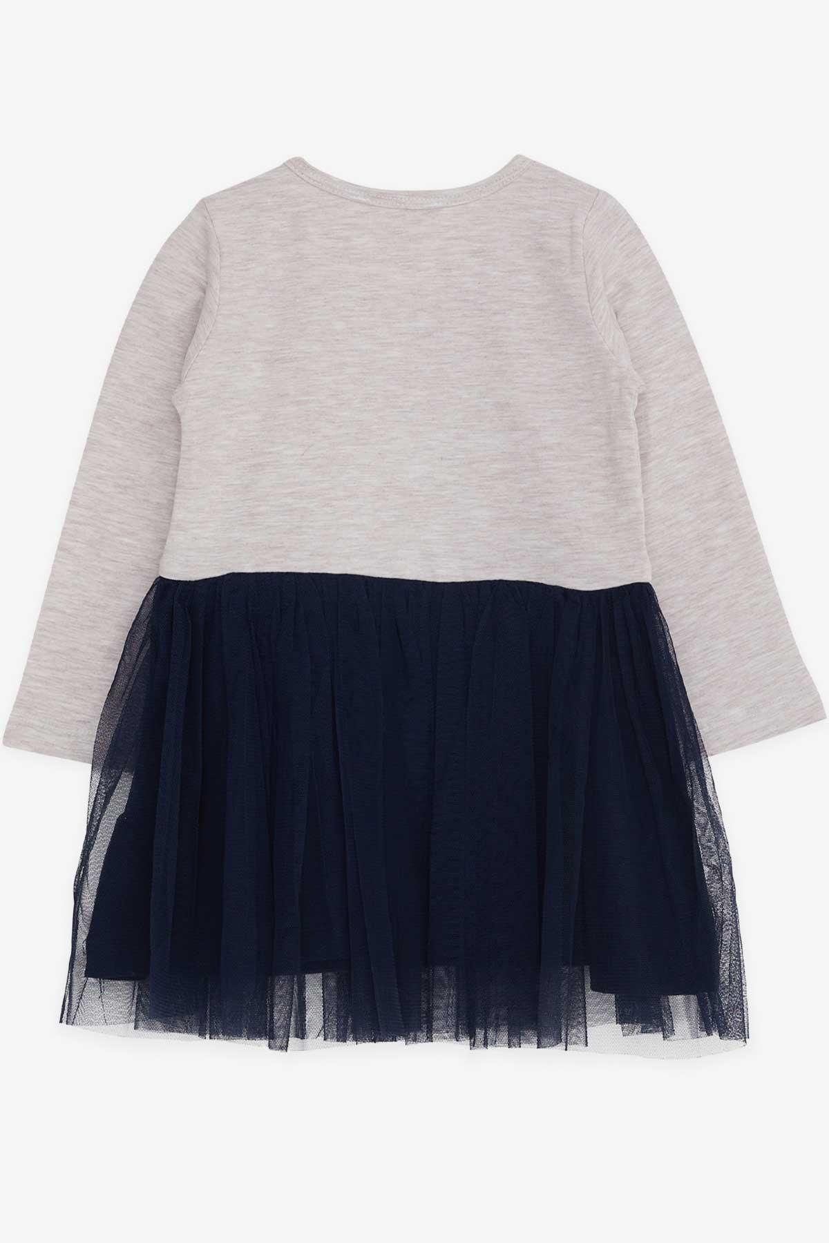 Breeze Kız Çocuk Uzun Kollu Elbise Unicorn Bej Melanj (1.5-5 Yaş)