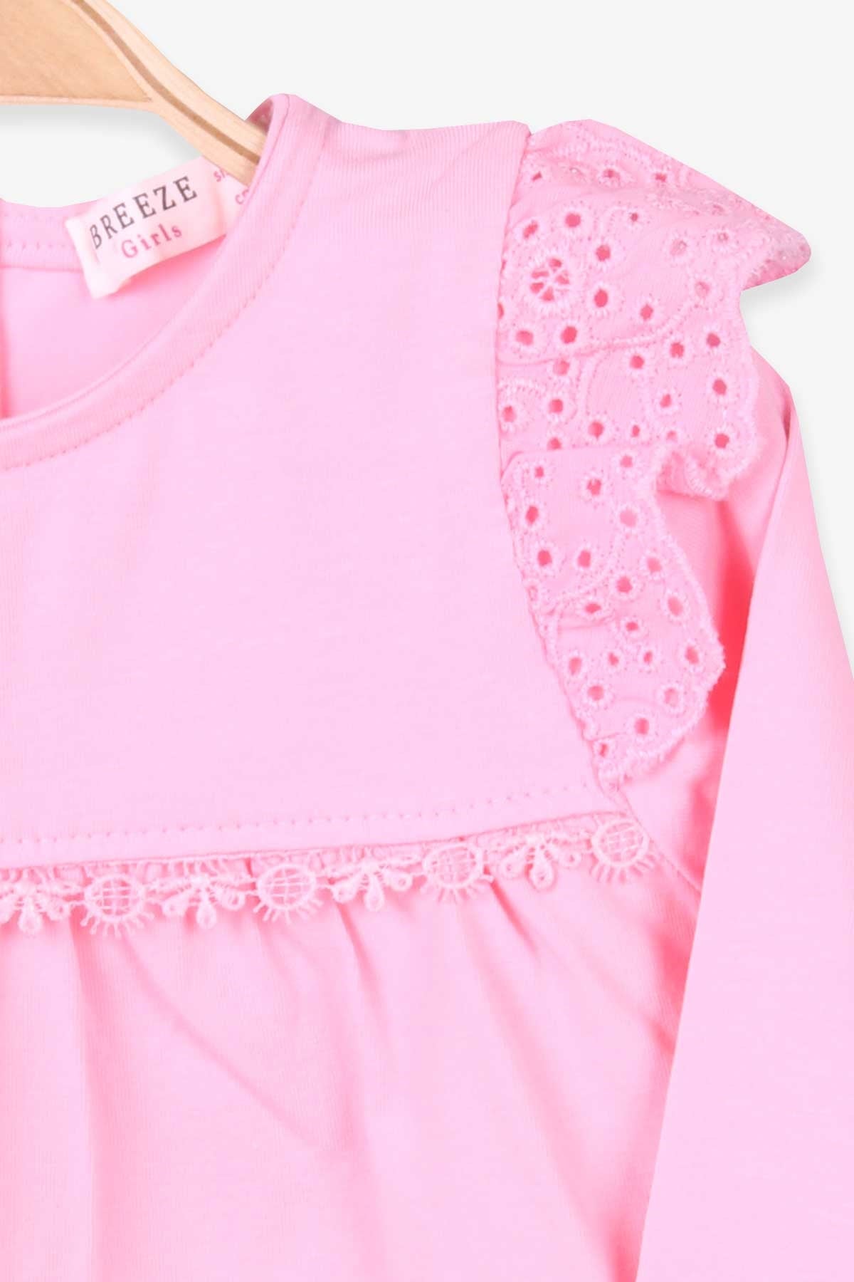 Breeze Kız Çocuk Uzun Kollu Tişört Basic Pudra (1-4 Yaş)