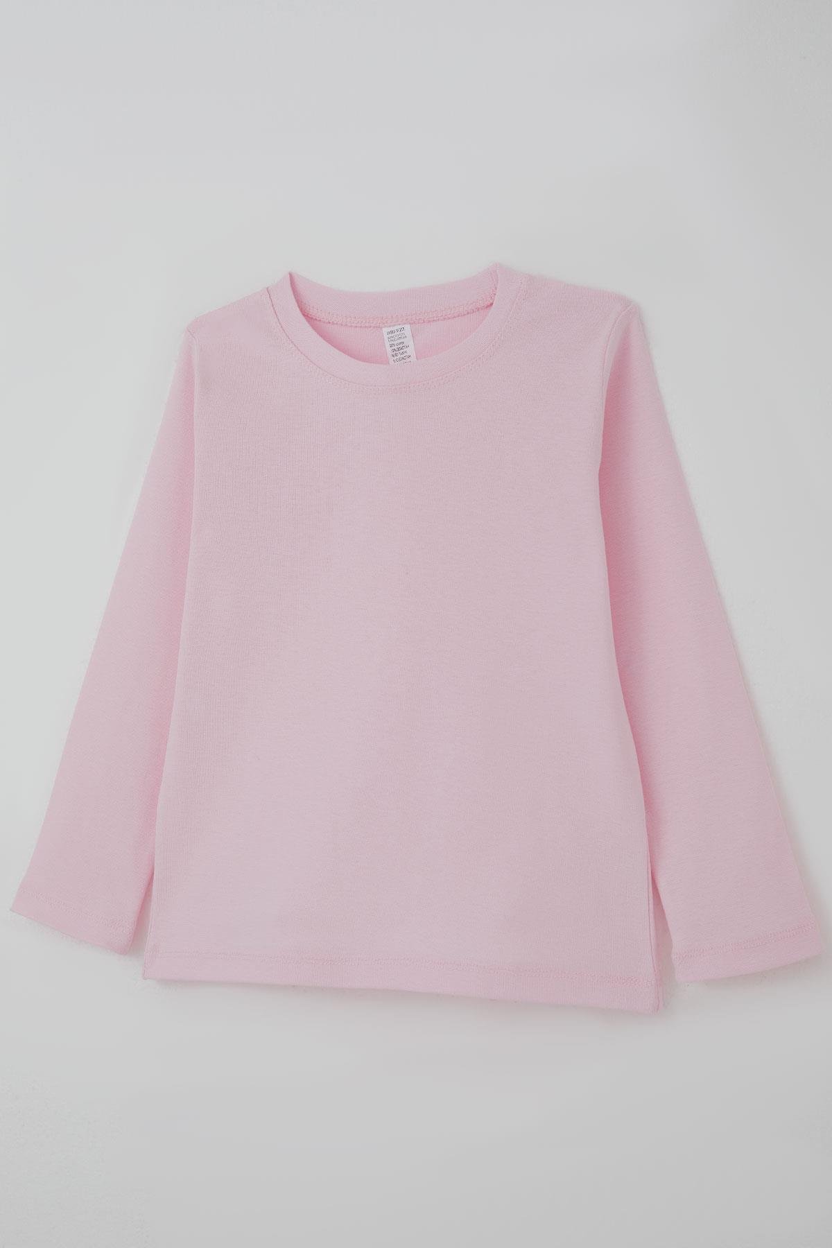 Breeze Kız Çocuk Uzun Kollu Tişört Basic Pembe (4-8 Yaş)