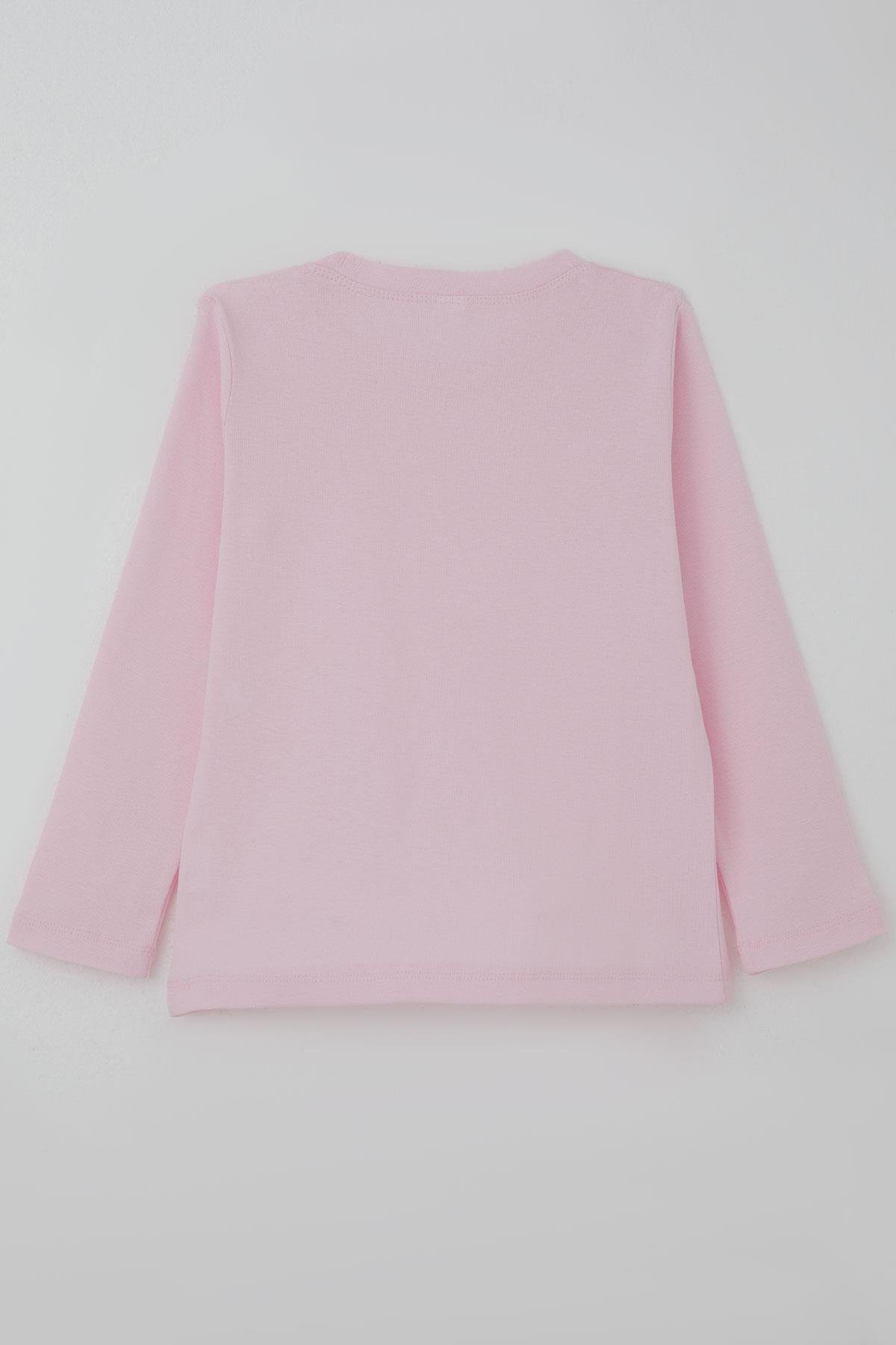 Breeze Kız Çocuk Uzun Kollu Tişört Basic Pembe (4-8 Yaş)