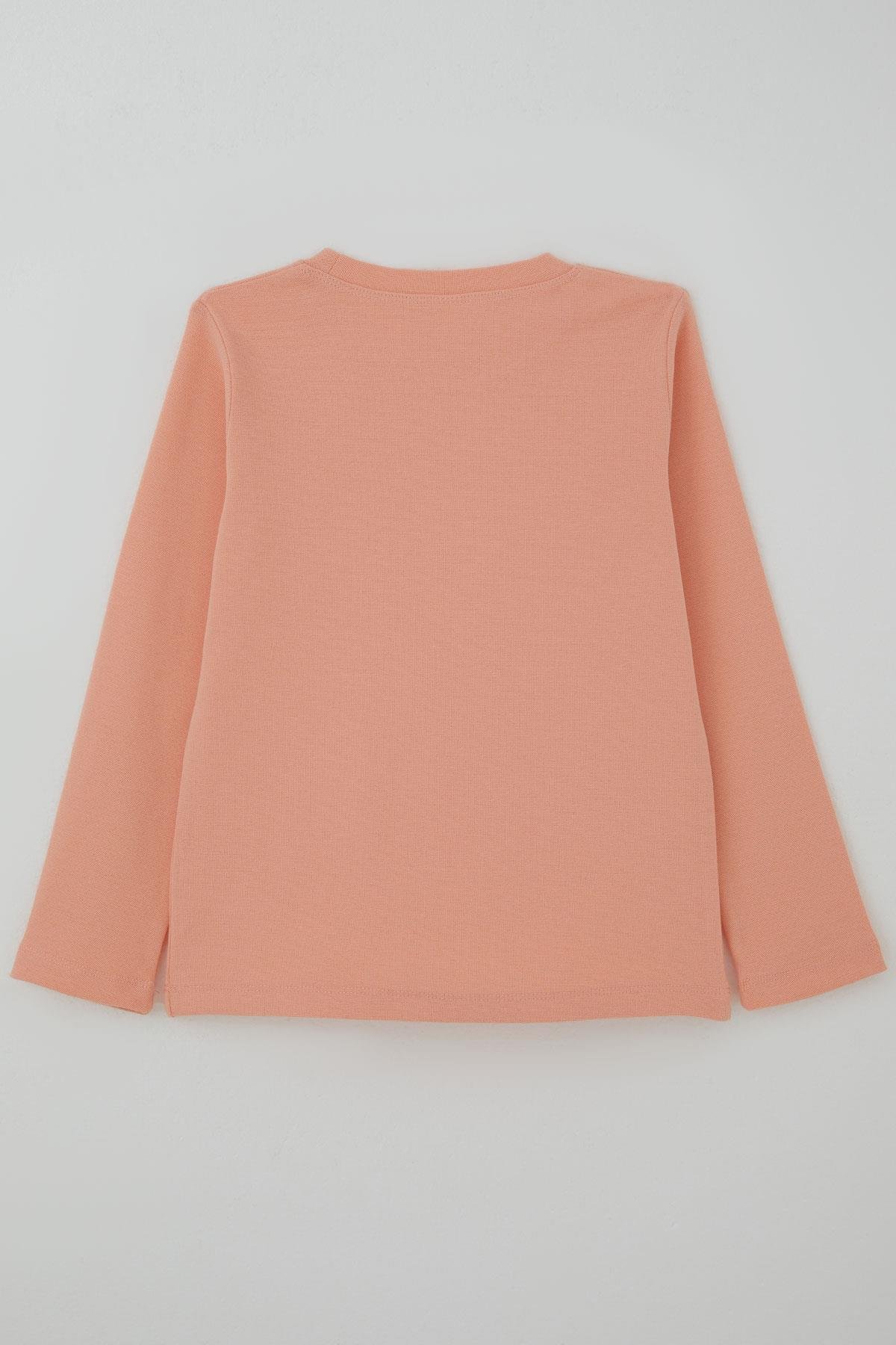 Breeze Kız Çocuk Uzun Kollu Tişört Basic Somon (4-8 Yaş)