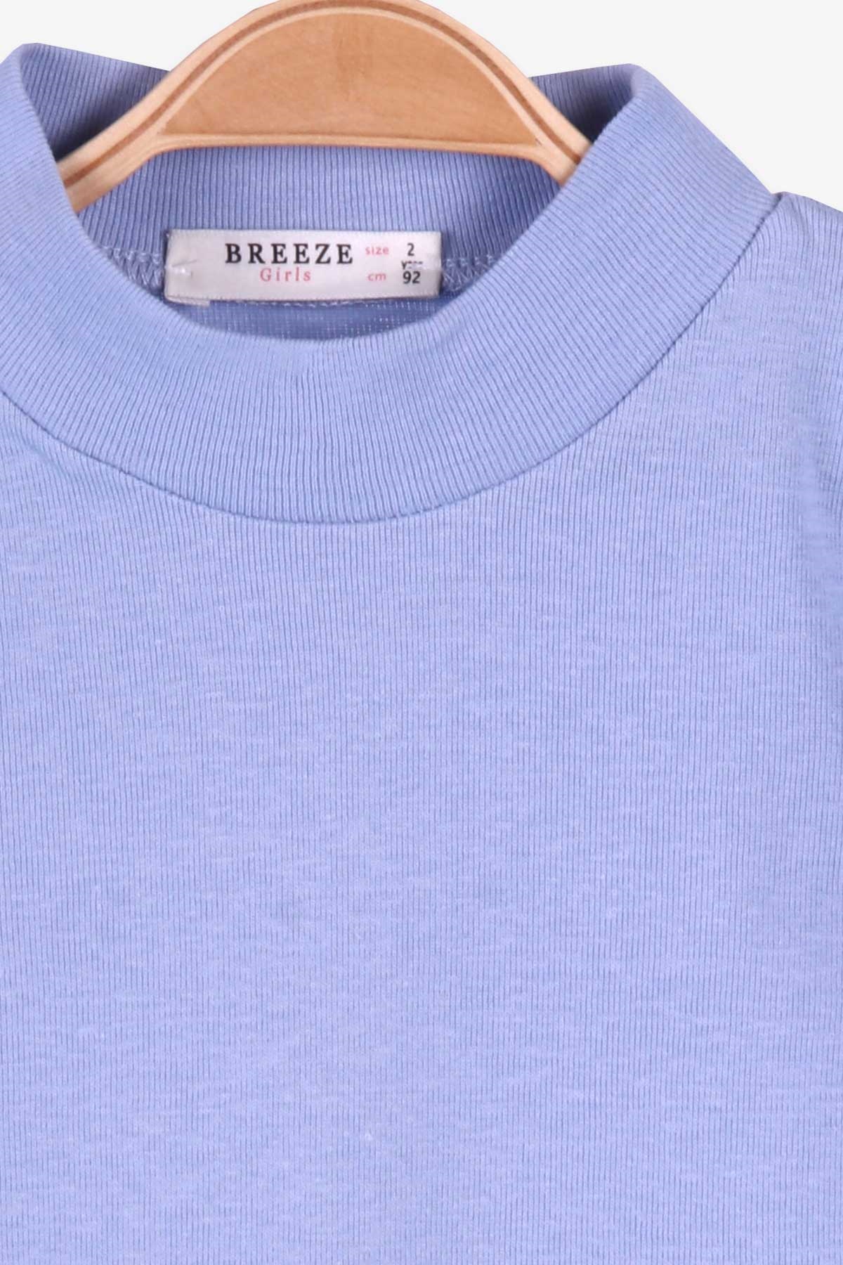 Breeze Kız Çocuk Uzun Kollu Tişört Basic Bebe Mavisi (2-10 Yaş)