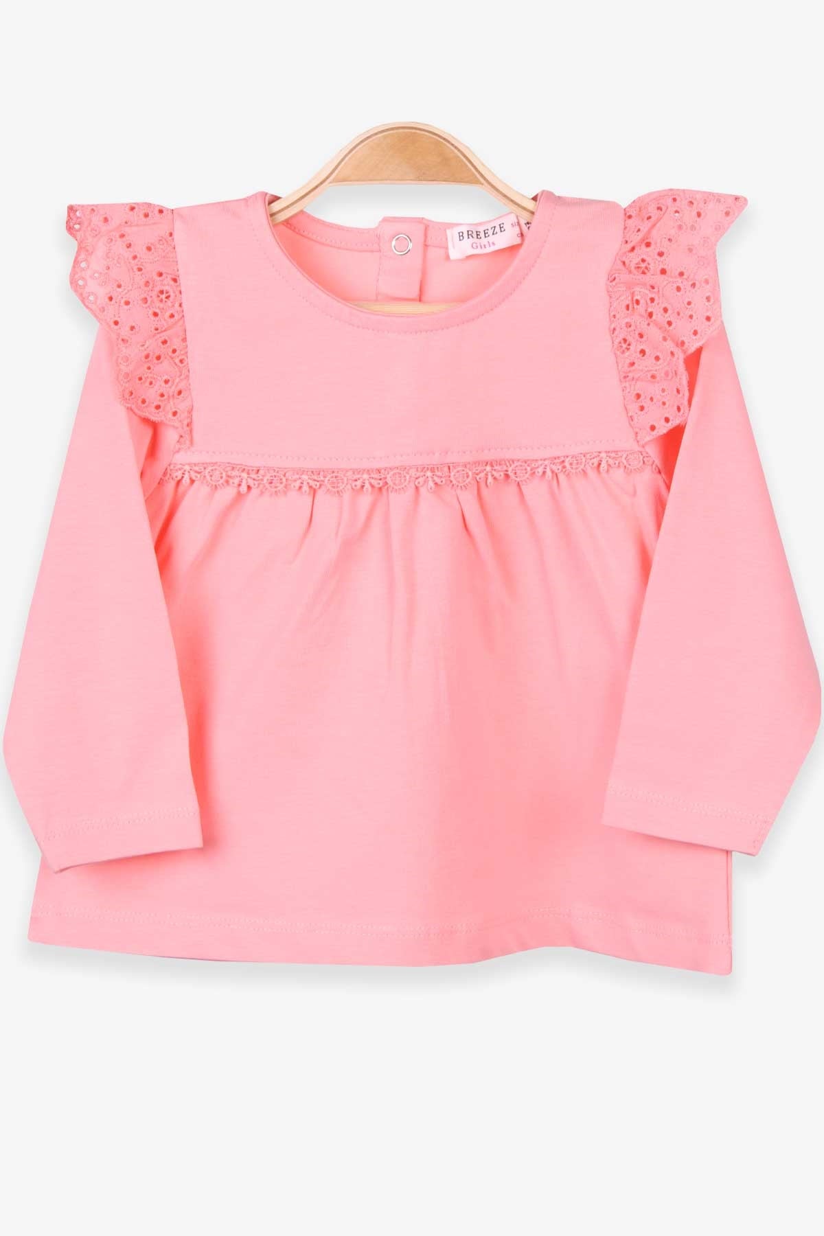Breeze Kız Çocuk Uzun Kollu Tişört Basic Somon (1-4 Yaş)