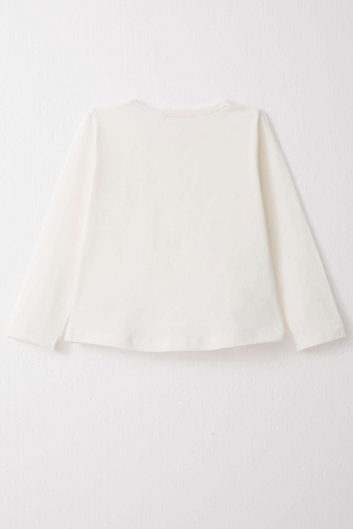 Breeze Kız Çocuk Uzun Kollu Tişört Basic Ekru (3-7 Yaş)