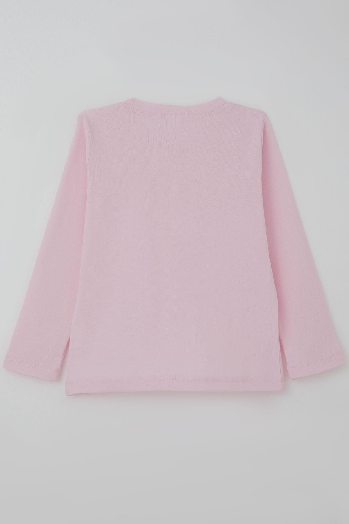 Breeze Kız Çocuk Uzun Kollu Tişört Basic Pembe (4-8 Yaş)