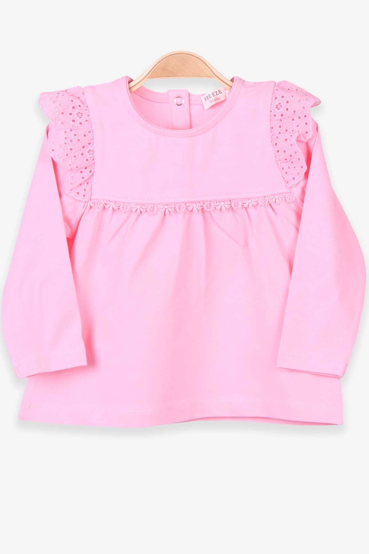 Breeze Kız Çocuk Uzun Kollu Tişört Basic Pudra (1-4 Yaş)