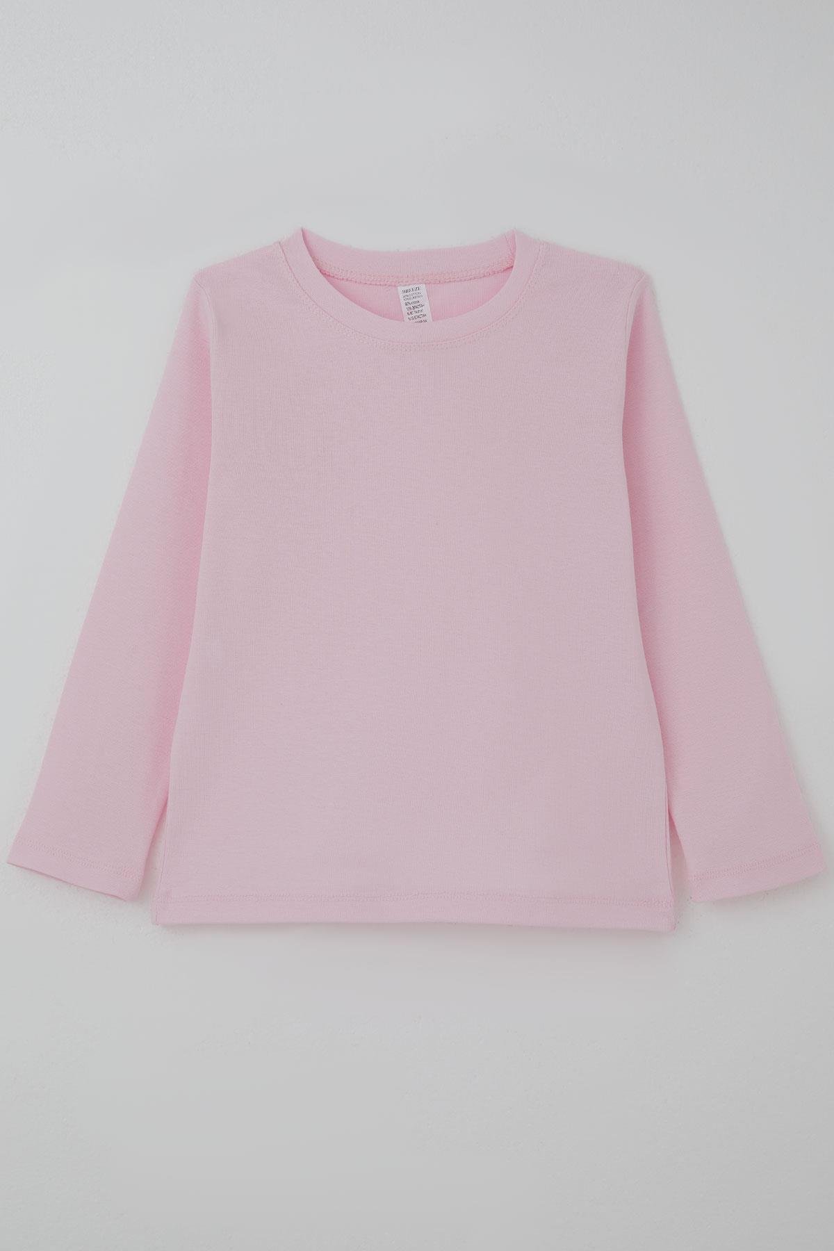 Breeze Kız Çocuk Uzun Kollu Tişört Basic Pembe (4-8 Yaş)