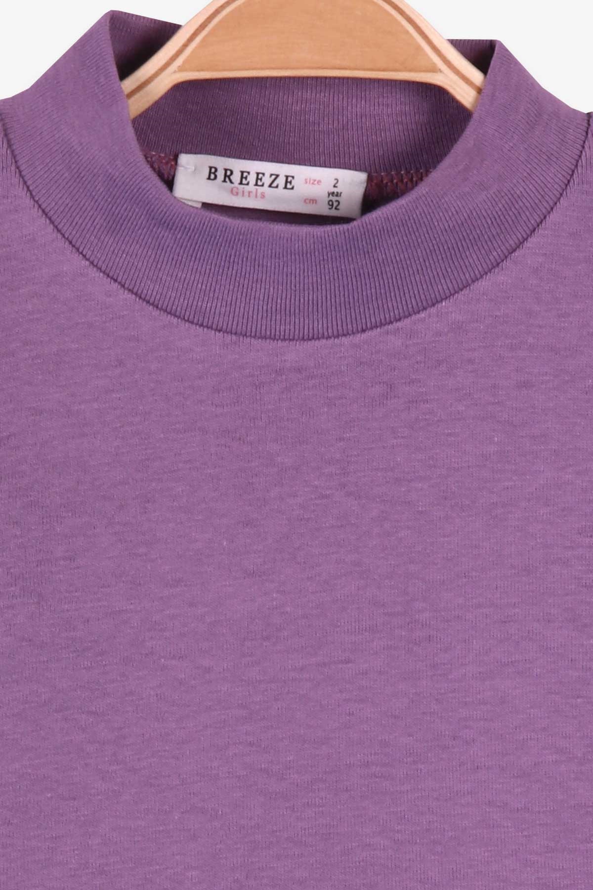 Breeze Kız Çocuk Uzun Kollu Tişört Basic Lila (2-10 Yaş)
