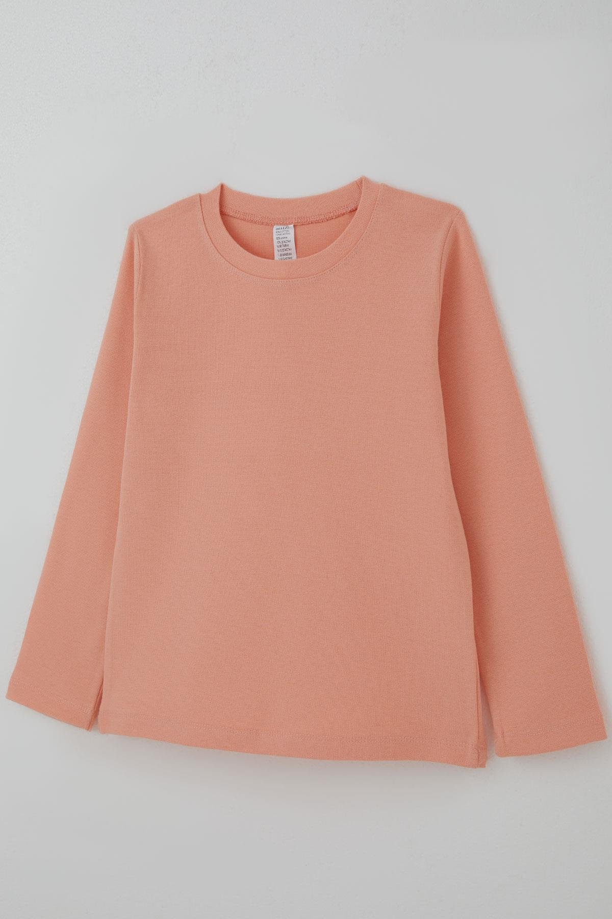 Breeze Kız Çocuk Uzun Kollu Tişört Basic Somon (4-8 Yaş)