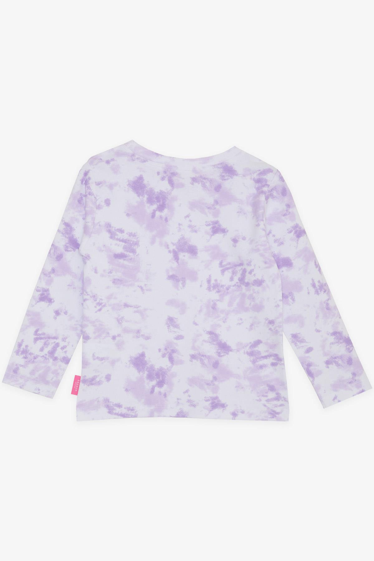 Breeze Kız Çocuk Uzun Kollu Tişört Batik Desenli Lila (3-7 Yaş)