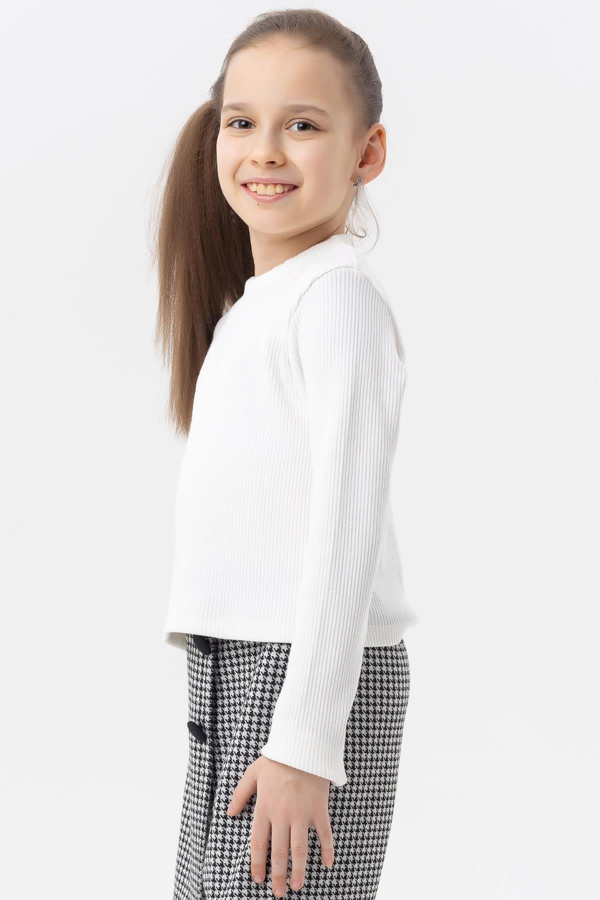 Breeze Kız Çocuk Uzun Kollu Tişört Crop Ekru (9-14 Yaş)