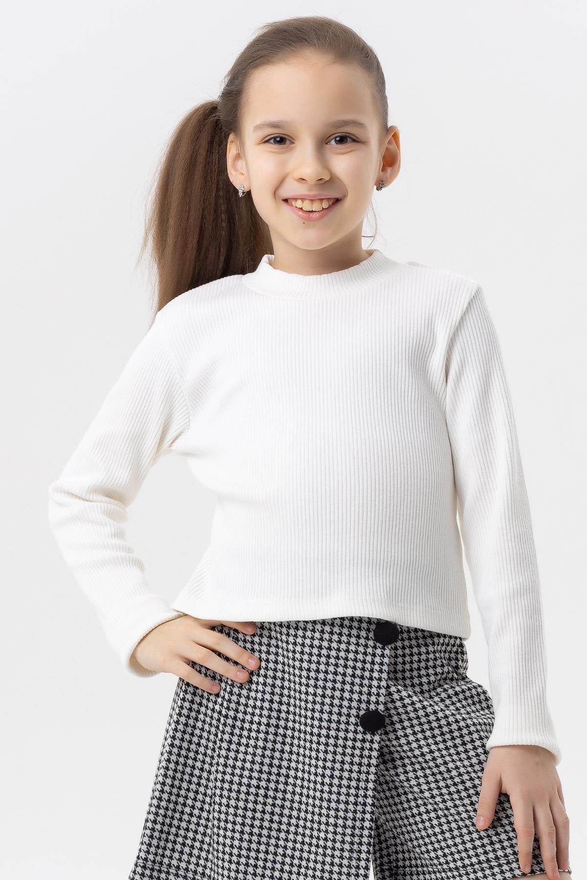 Breeze Kız Çocuk Uzun Kollu Tişört Crop Ekru (9-14 Yaş)