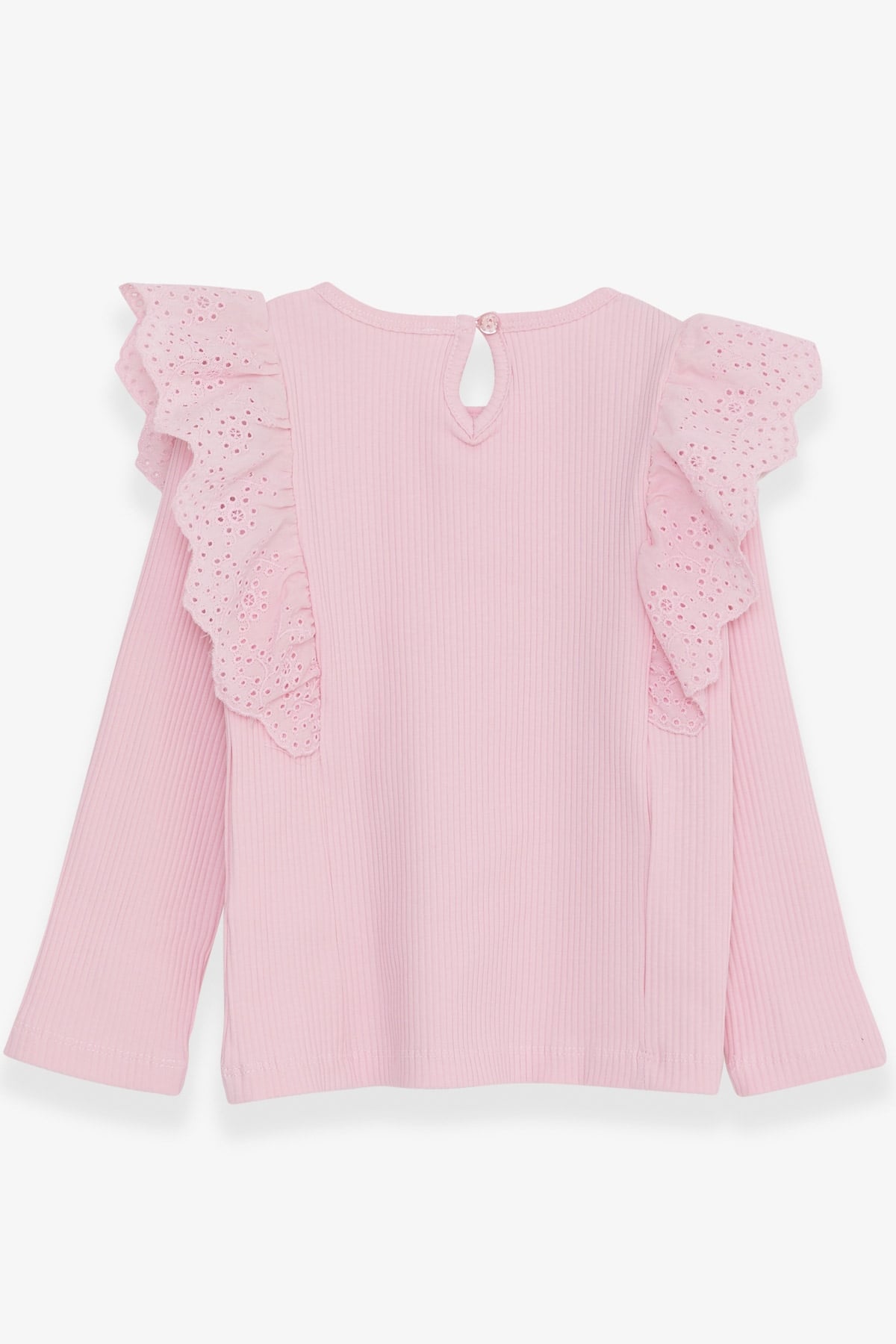 Breeze Kız Çocuk Uzun Kollu Tişört Güpürlü Pembe (3-8 Yaş)