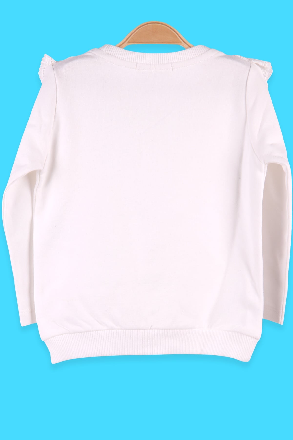 Breeze Kız Çocuk Uzun Kollu Tişört Güpürlü Beyaz (1.5-5 Yaş)