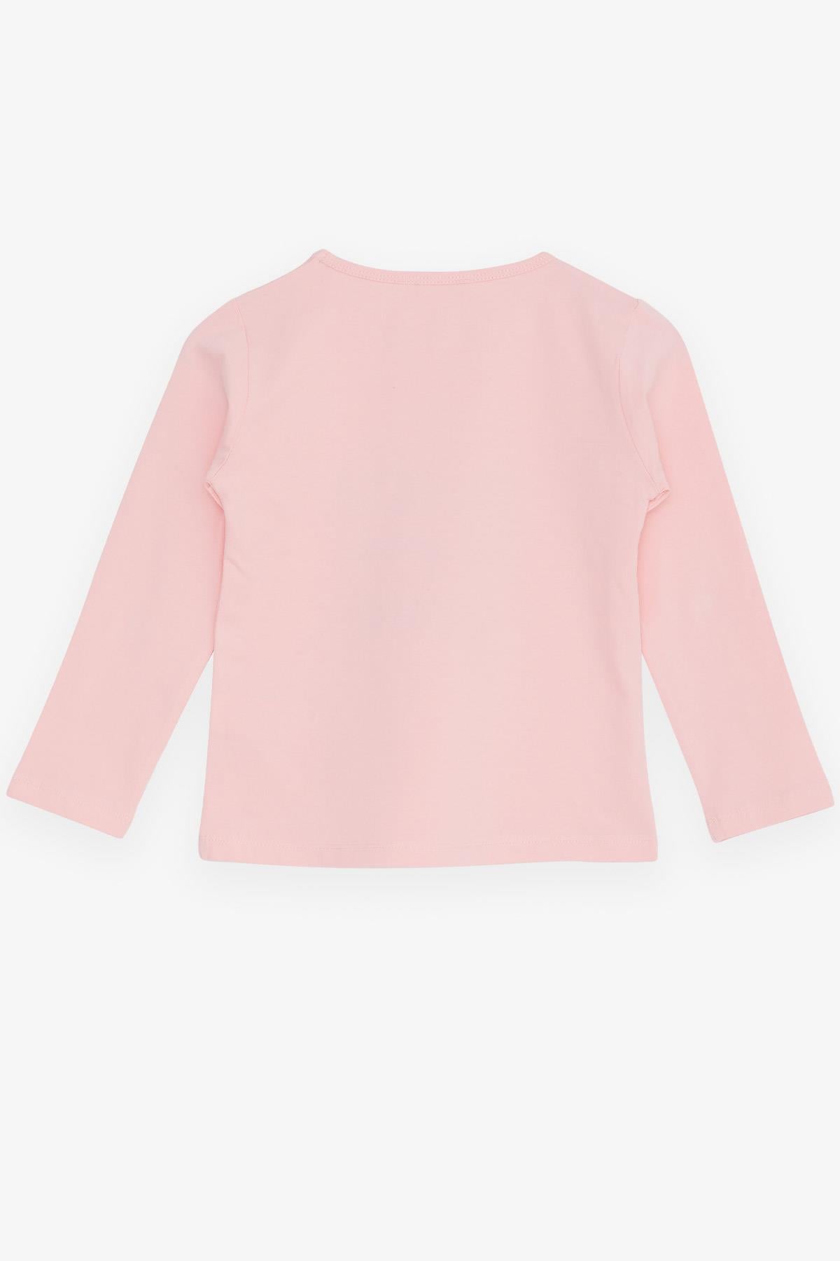Breeze Kız Çocuk Uzun Kollu Tişört Taşlı Yazı Baskılı Pembe (5-10 Yaş)