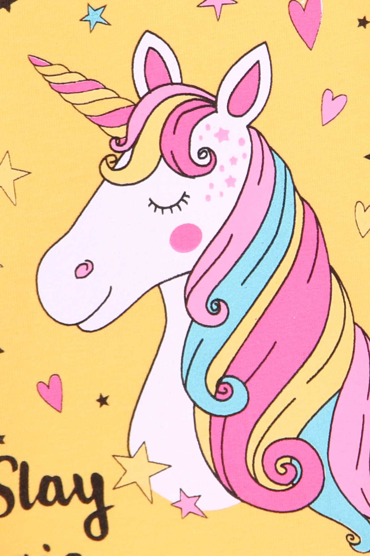 Breeze Kız Çocuk Uzun Kollu Tişört Unicorn Sarı (3 Yaş-8 Yaş)