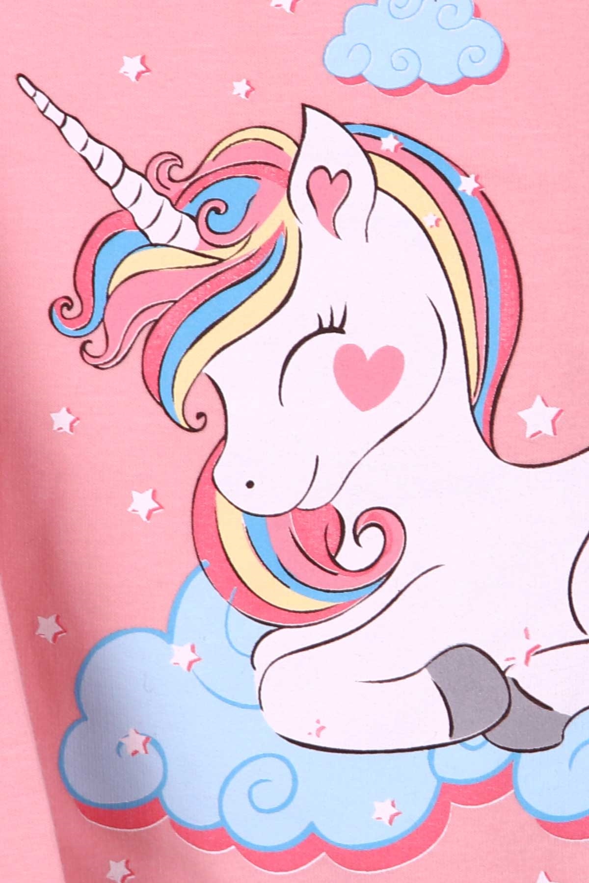 Breeze Kız Çocuk Uzun Kollu Tişört Unicorn Pudra (1.5-5 Yaş)
