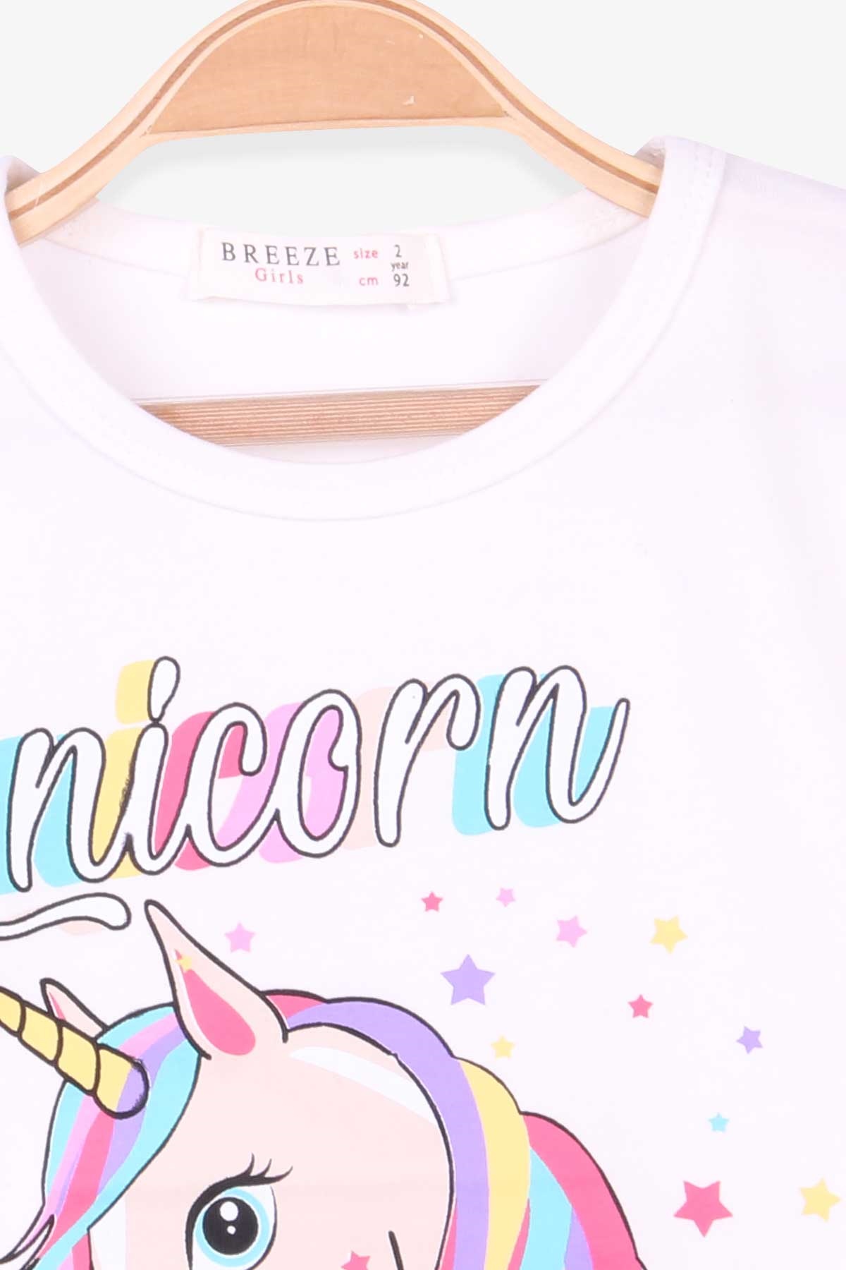 Breeze Kız Çocuk Uzun Kollu Tişört Unicorn Ekru (2-6 Yaş)