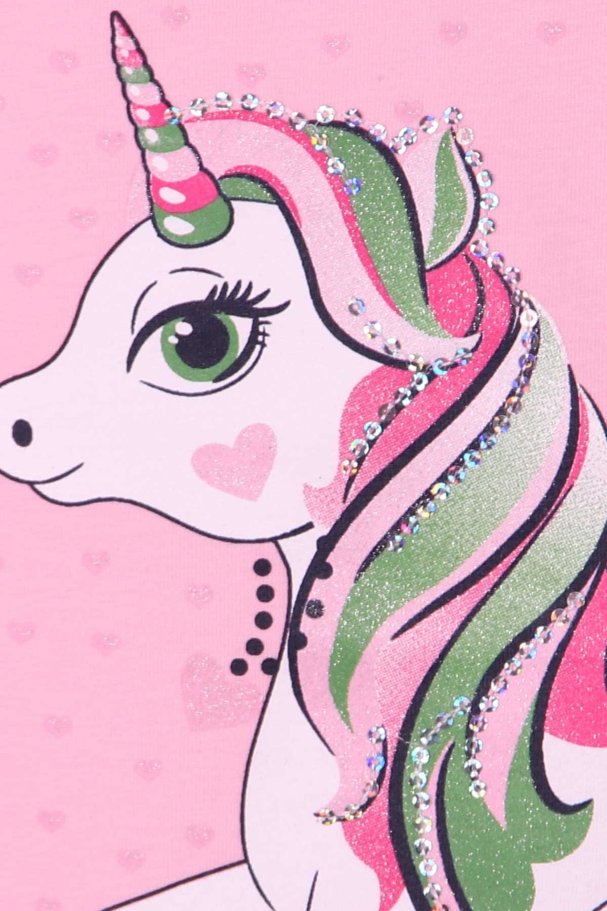 Breeze Kız Çocuk Uzun Kollu Tişört Unicorn Pudra (2-6 Yaş)