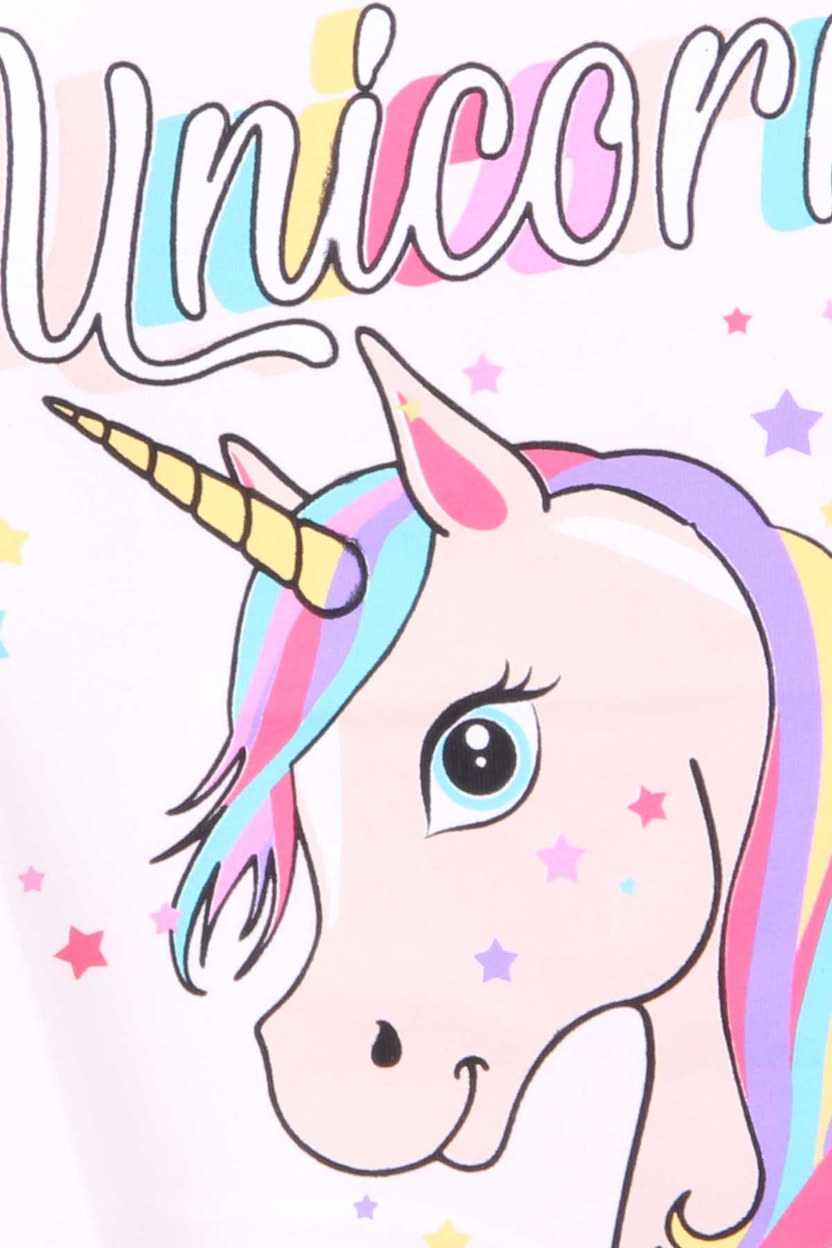 Breeze Kız Çocuk Uzun Kollu Tişört Unicorn Ekru (2-6 Yaş)