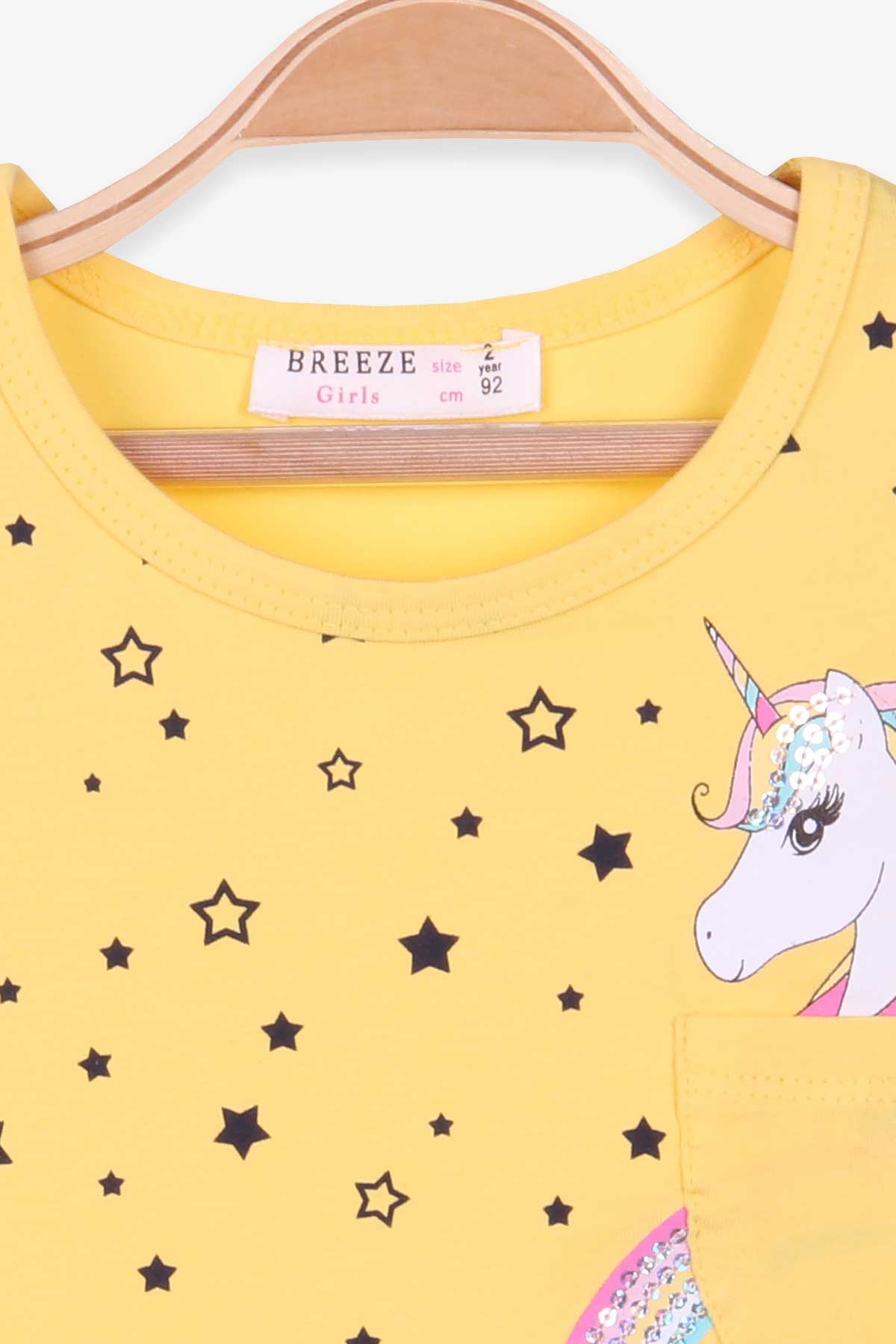 Breeze Kız Çocuk Uzun Kollu Tişört Unicorn Sarı (2-6 Yaş)