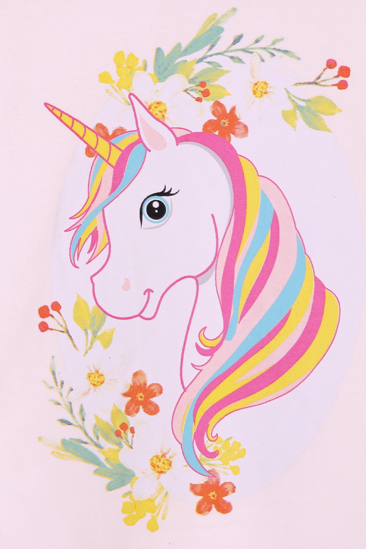 Breeze Kız Çocuk Uzun Kollu Tişört Unicorn Baskılı Beyaz (2-6 Yaş)