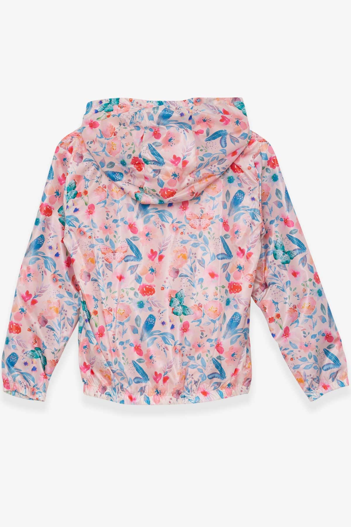 Breeze Kız Çocuk Yağmurluk Çiçek Desenli Pudra (7-10 Yaş)