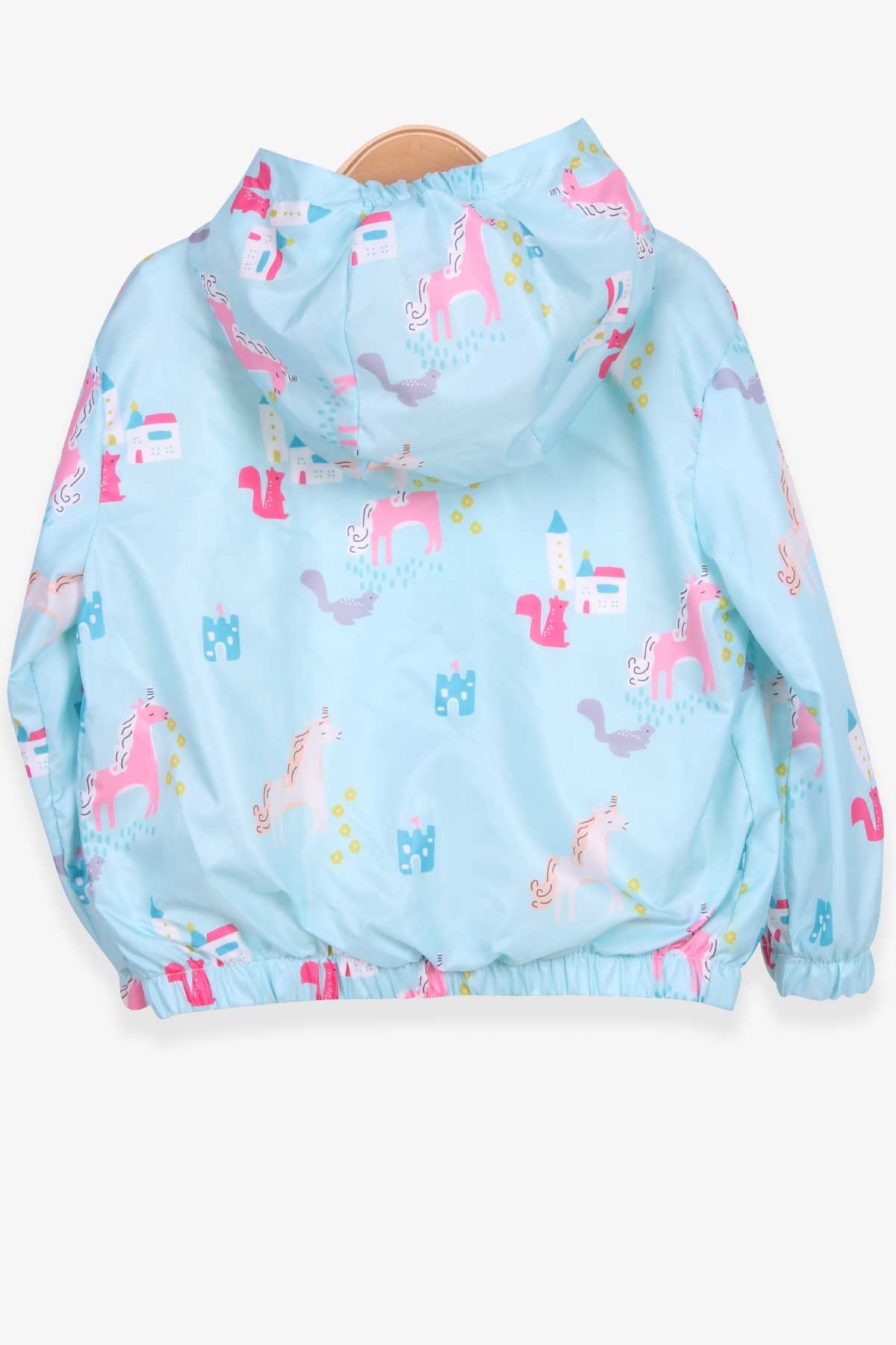 Breeze Kız Çocuk Yağmurluk Unicorn Desenli Turkuaz (1-6 Yaş)