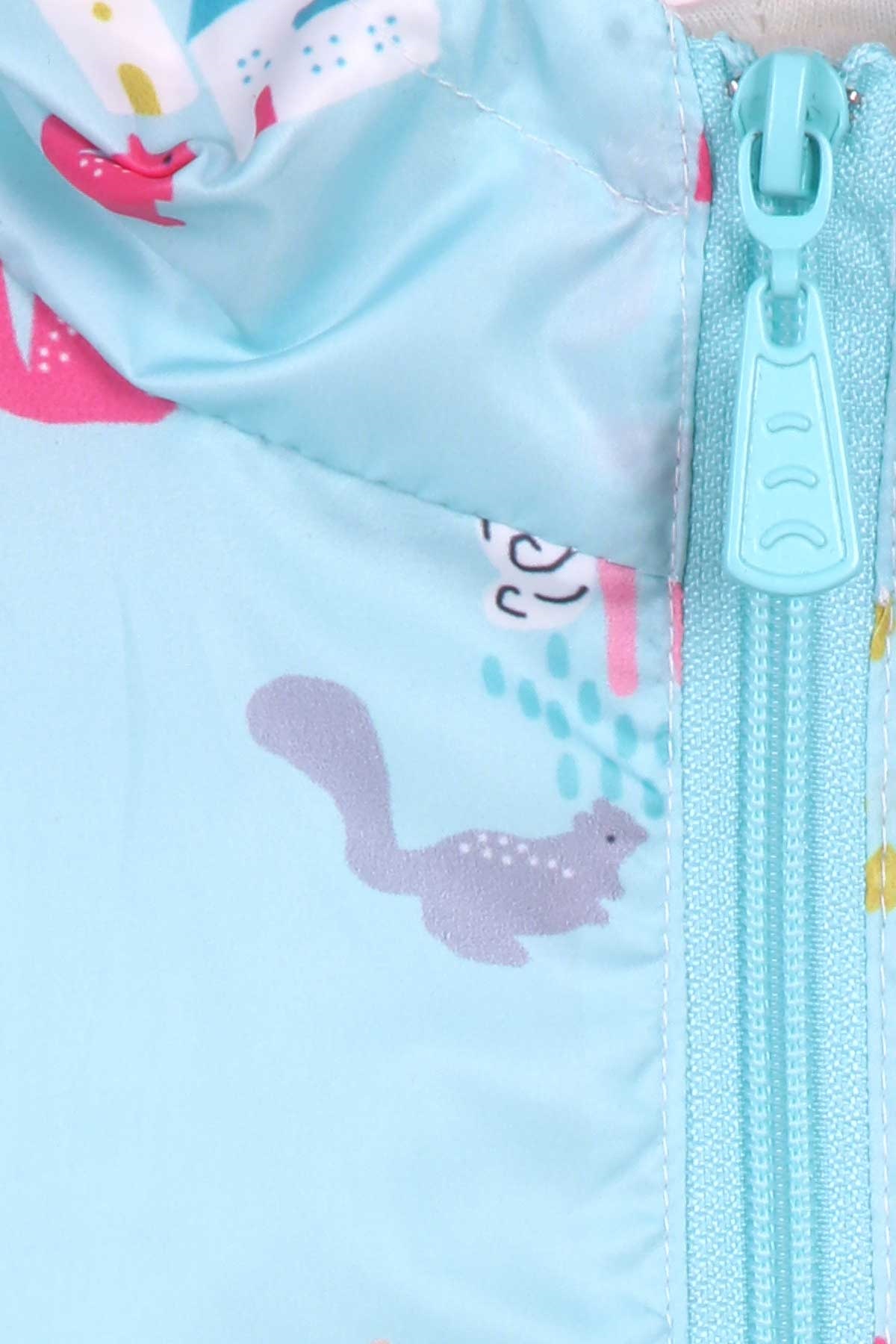 Breeze Kız Çocuk Yağmurluk Unicorn Desenli Turkuaz (1-6 Yaş)