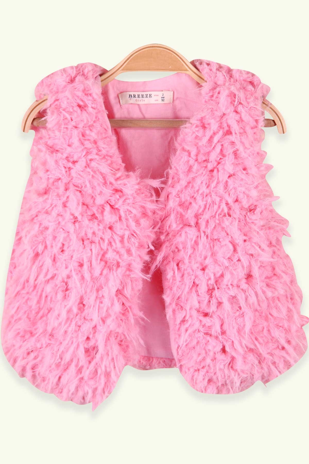 Breeze Kız Çocuk Yelek Peluşlu Pembe (2-6 Yaş)