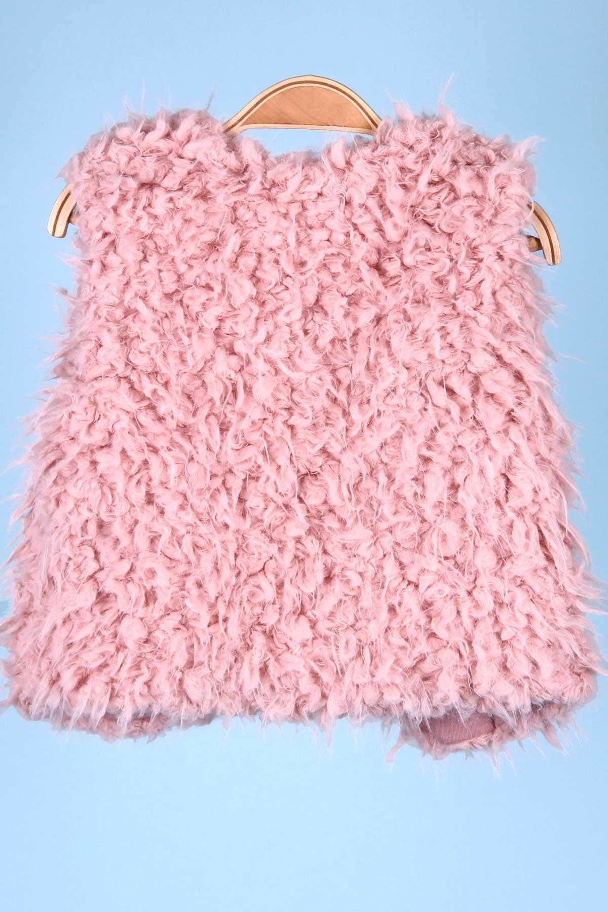 Breeze Kız Çocuk Yelek Peluşlu Pudra (2-6 Yaş)