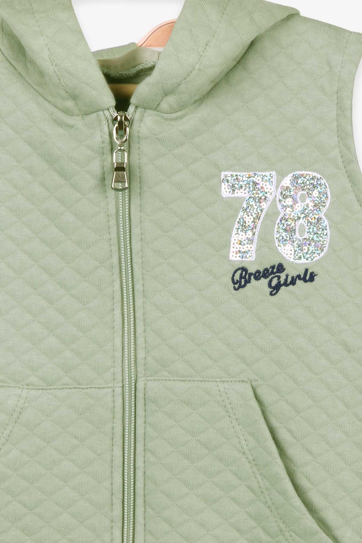Breeze Kız Çocuk Yelek Pullu Nakışlı Mint Yeşili (3-6 Yaş)