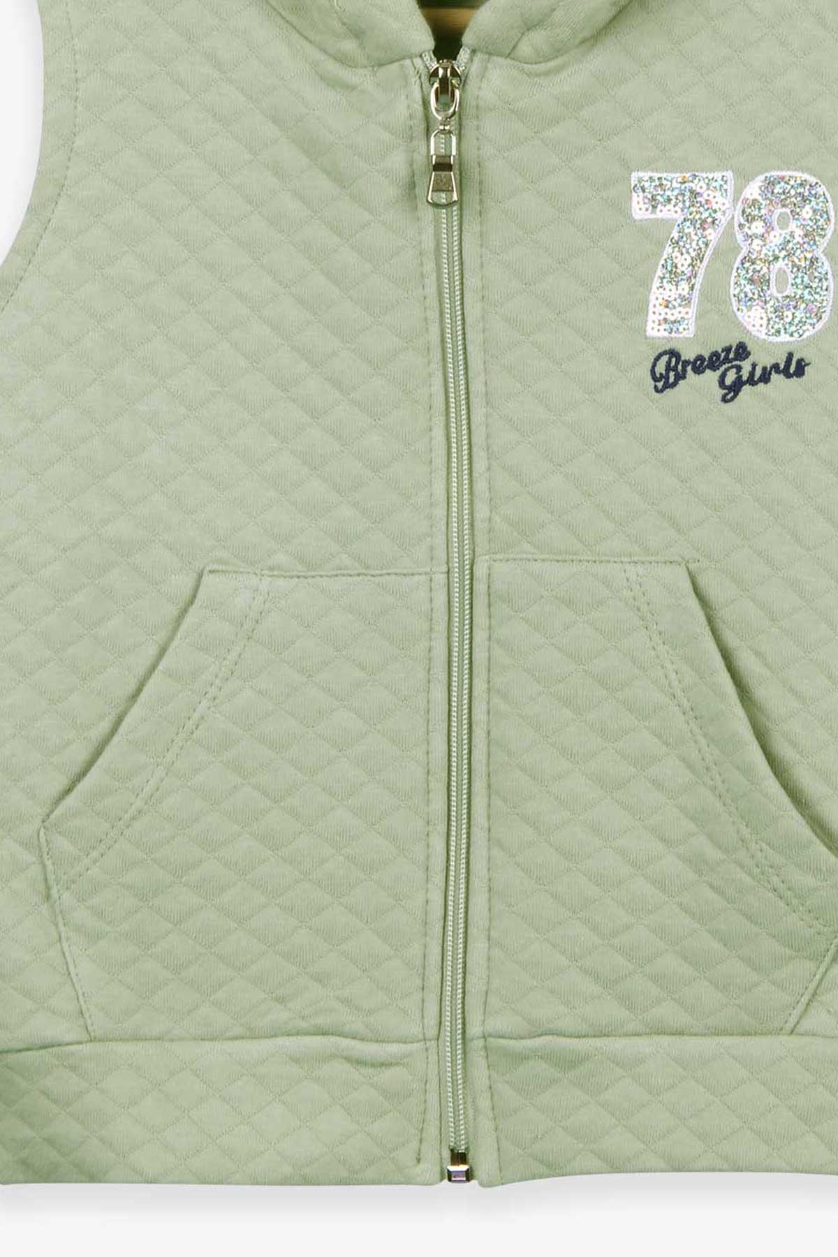 Breeze Kız Çocuk Yelek Pullu Nakışlı Mint Yeşili (3-6 Yaş)