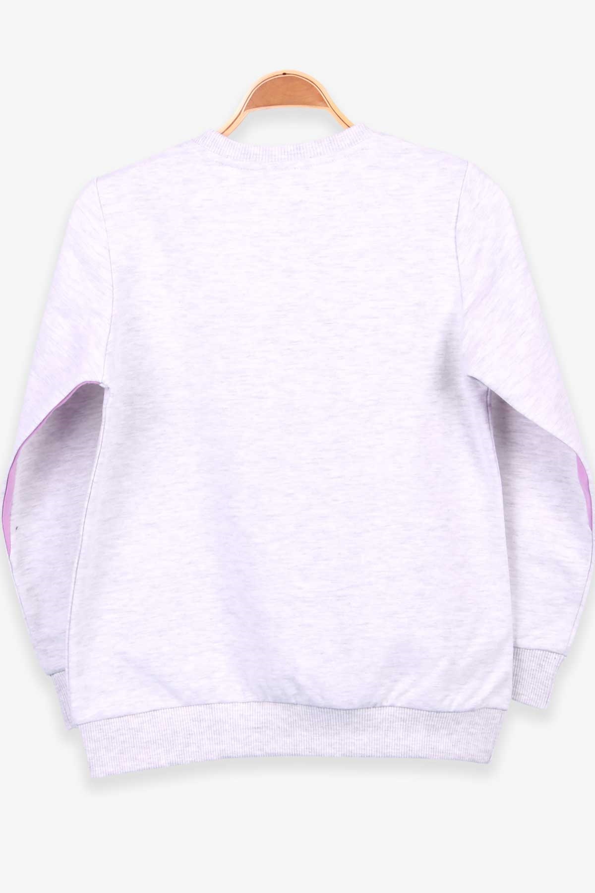 Breeze Kız ÇocukSweatshirt Simli Ayakkabı Baskılı Açık Gri Melanj (9-14 Yaş)