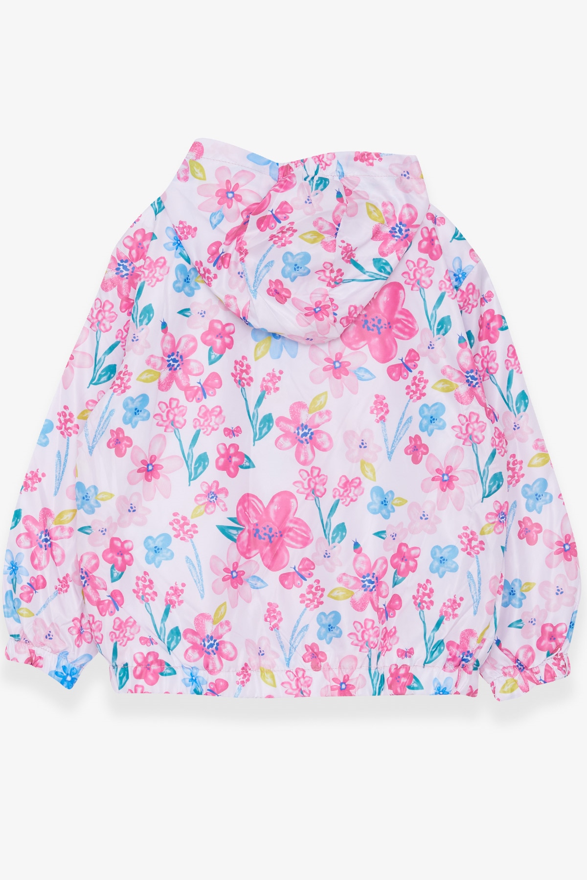 Breeze Kız ÇocukYağmurluk Çiçek Desenli Beyaz (1-6 Yaş)