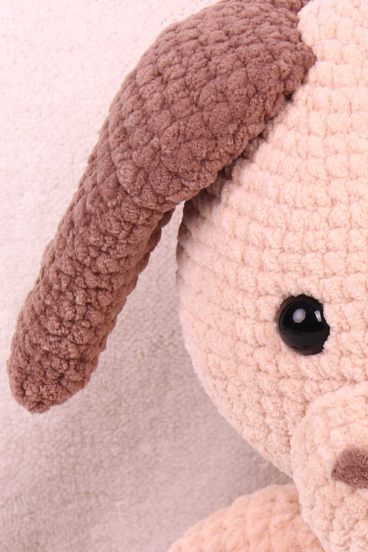 Breeze Minik Köpek Amigurumi Organik Oyuncak Açık Kahverengi (Boy 50 cm)