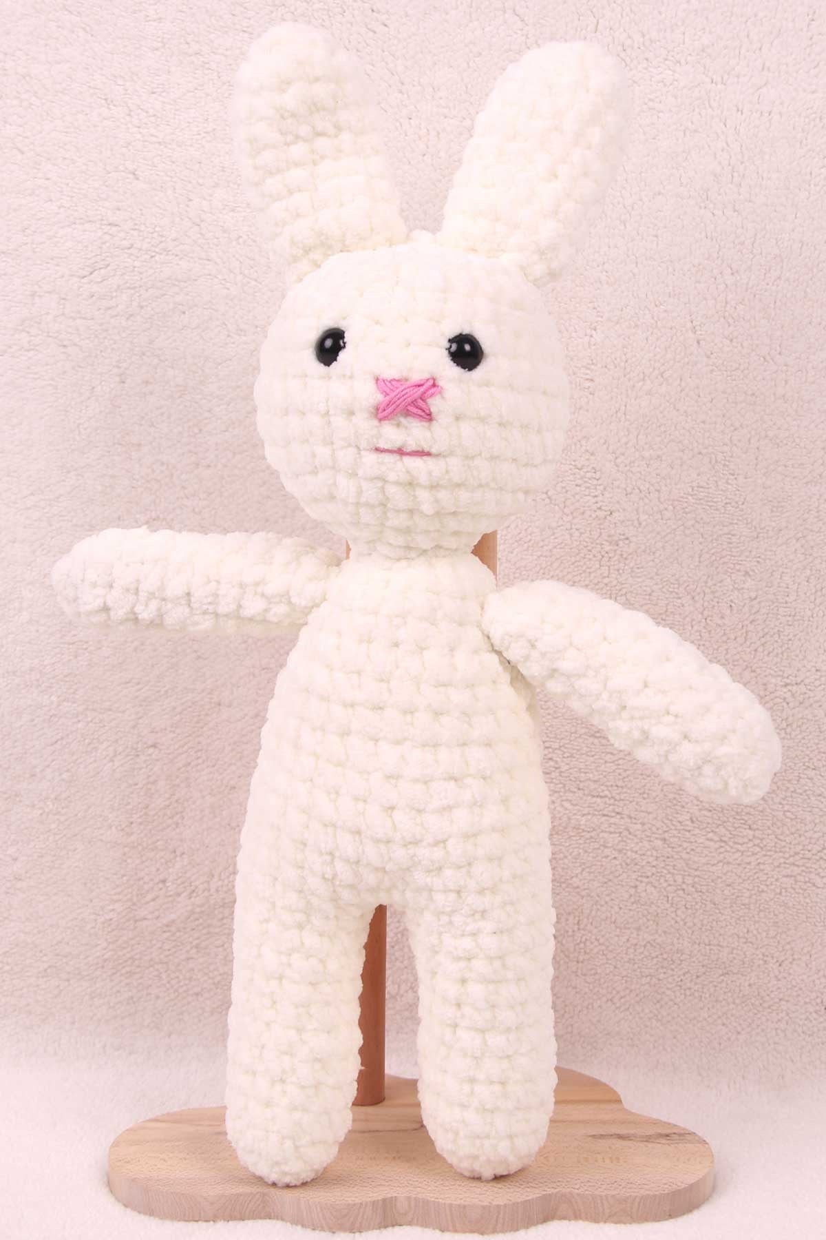 Breeze Tavşan Bebek Amigurumi Organik Oyuncak Ekru (Boy 38 cm)
