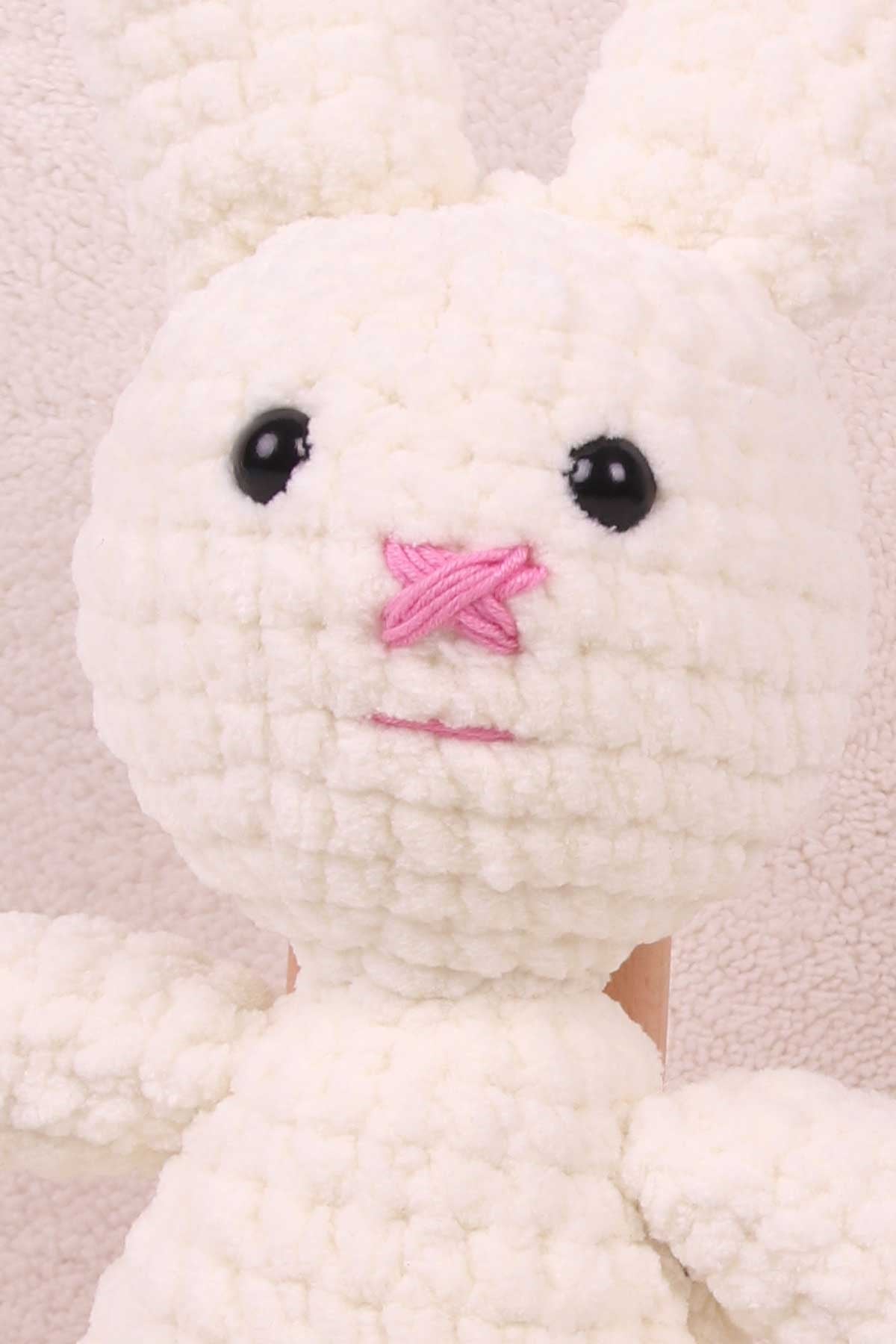 Breeze Tavşan Bebek Amigurumi Organik Oyuncak Ekru (Boy 38 cm)